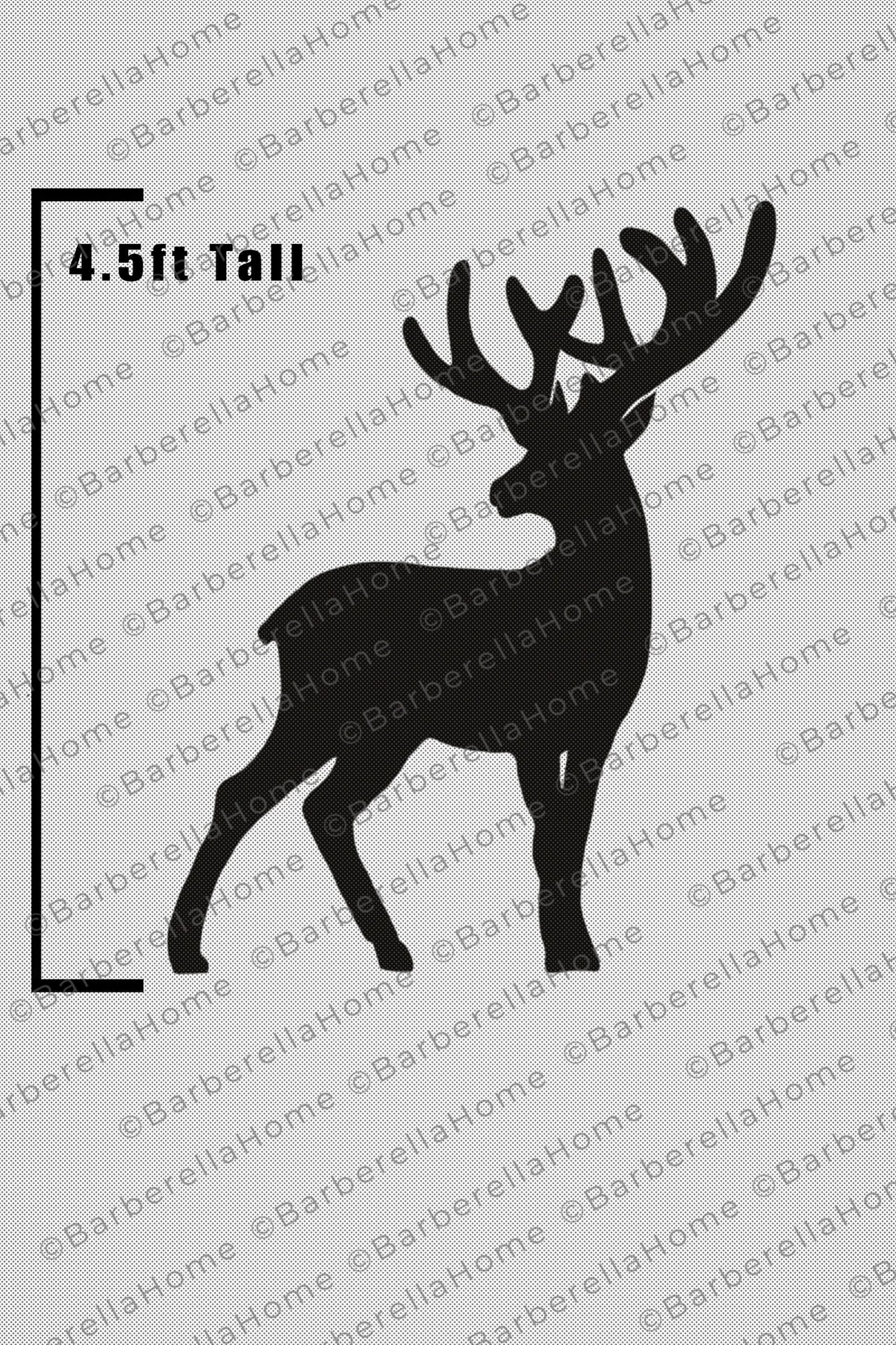 4 5ft Male Reindeer Template When Made Printable Trace And Cut Christmas Silhouette Decor Templates Stencils PDF Etsy