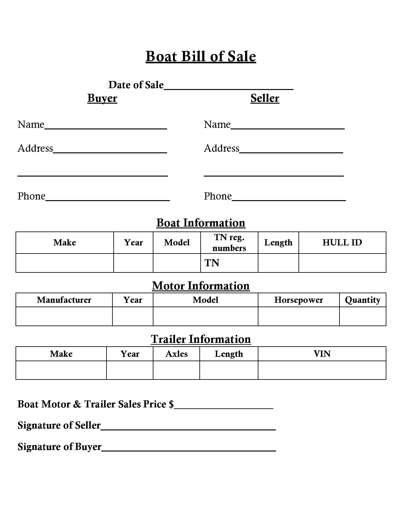 41 Great Boat Bill Of Sale Templates All States TemplateLab