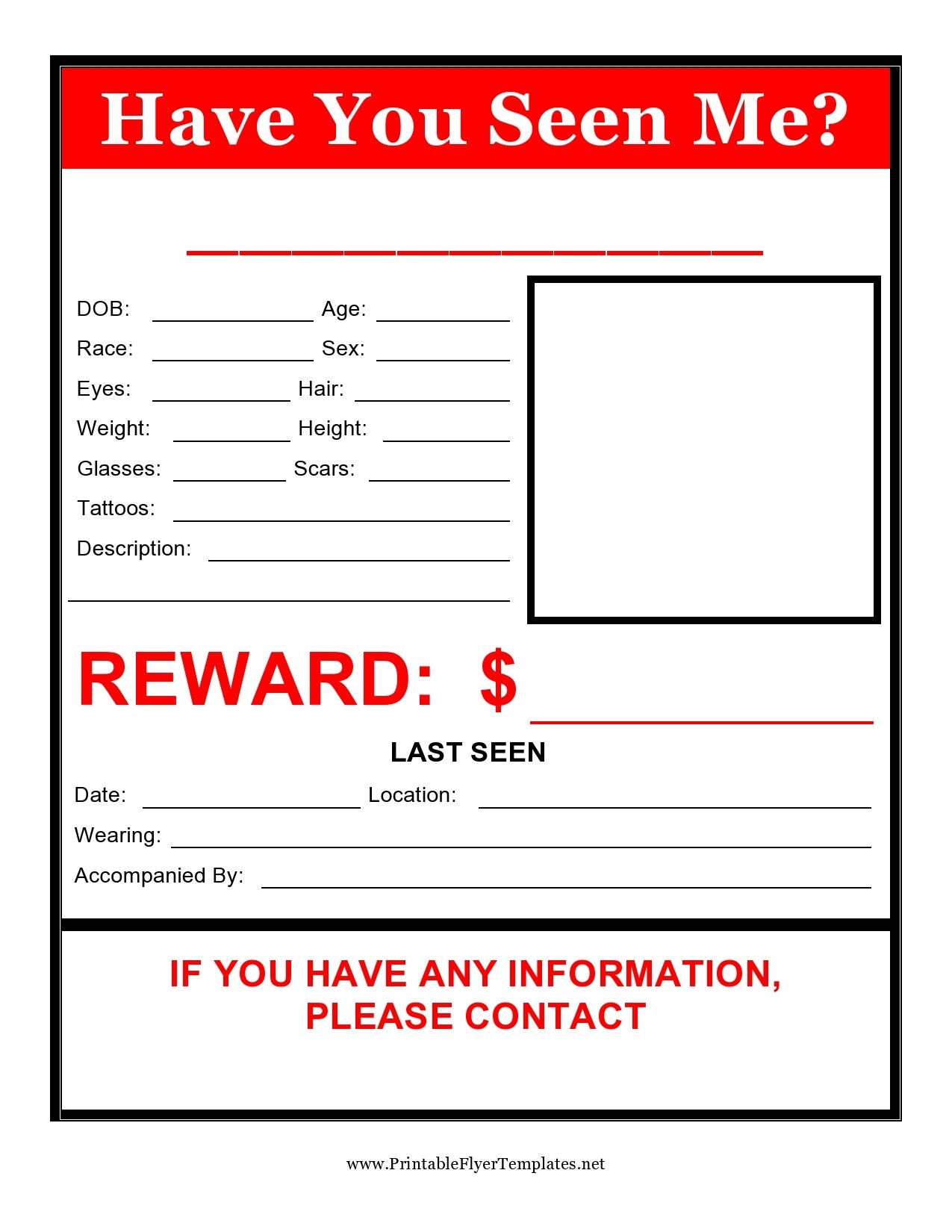41 Printable Missing Poster Templates Flyers Signs 