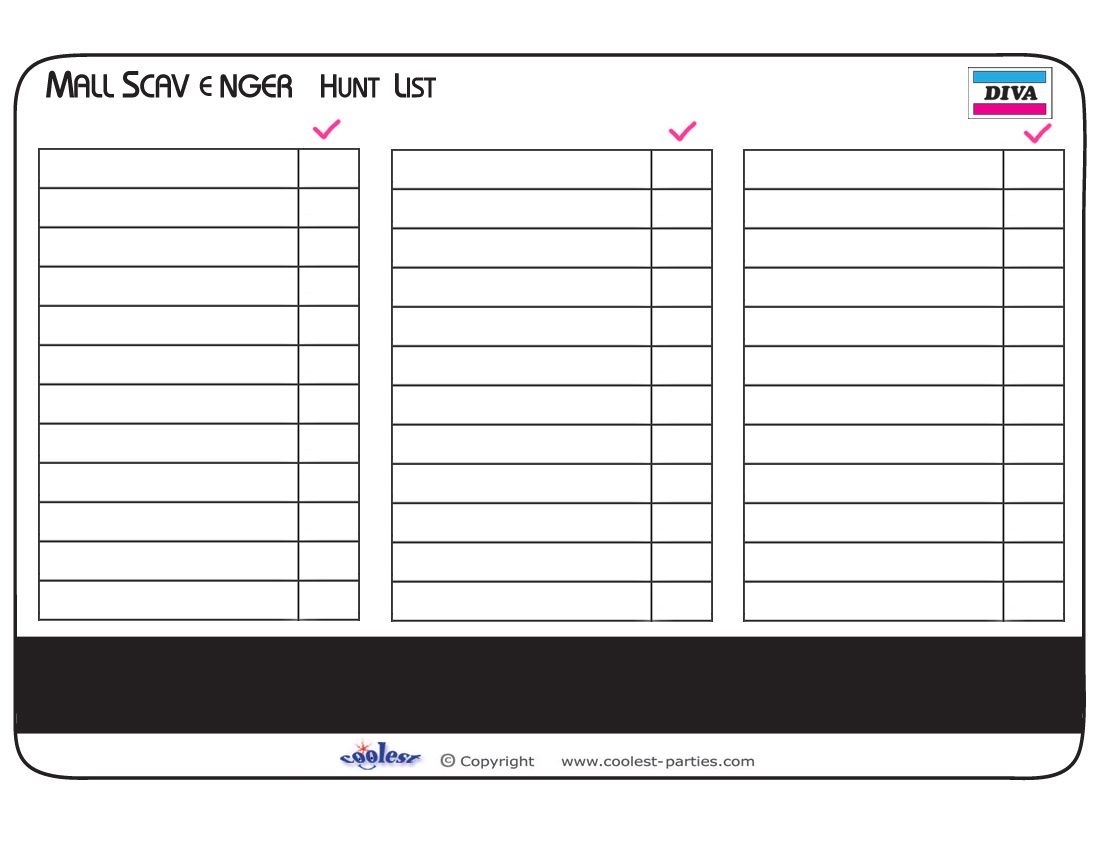 49 Free Scavenger Hunt Ideas And Printables Scavenger Hunt Scavenger Printables