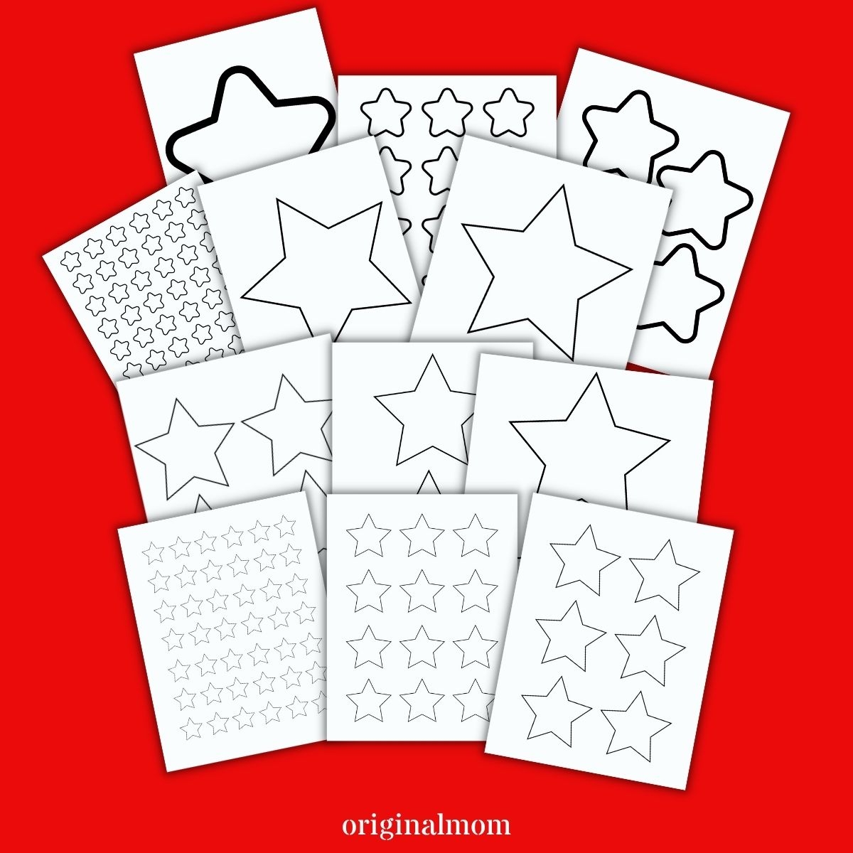 5 Pointed Star Template Free Printable Small Medium Large OriginalMOM