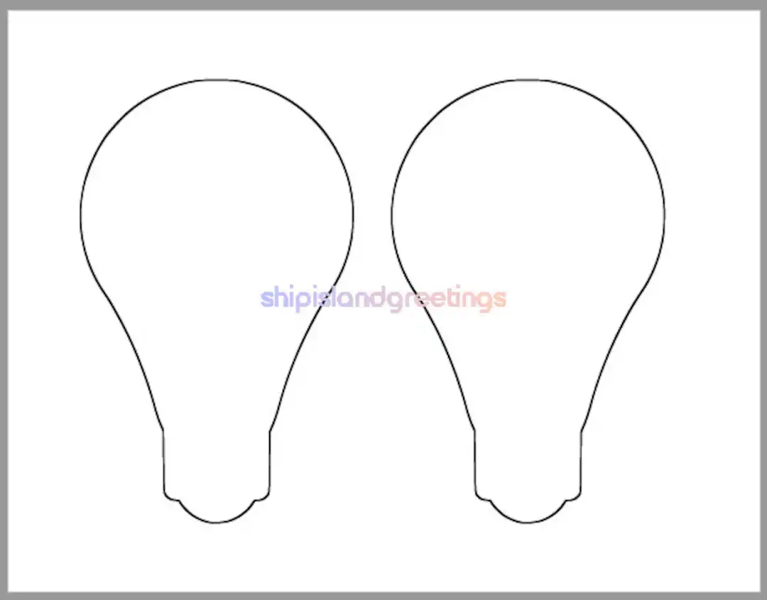 6 5 Inch Light Bulb Template printable Light Bulb Template diy Printable Crafts classroom Decor Etsy UK