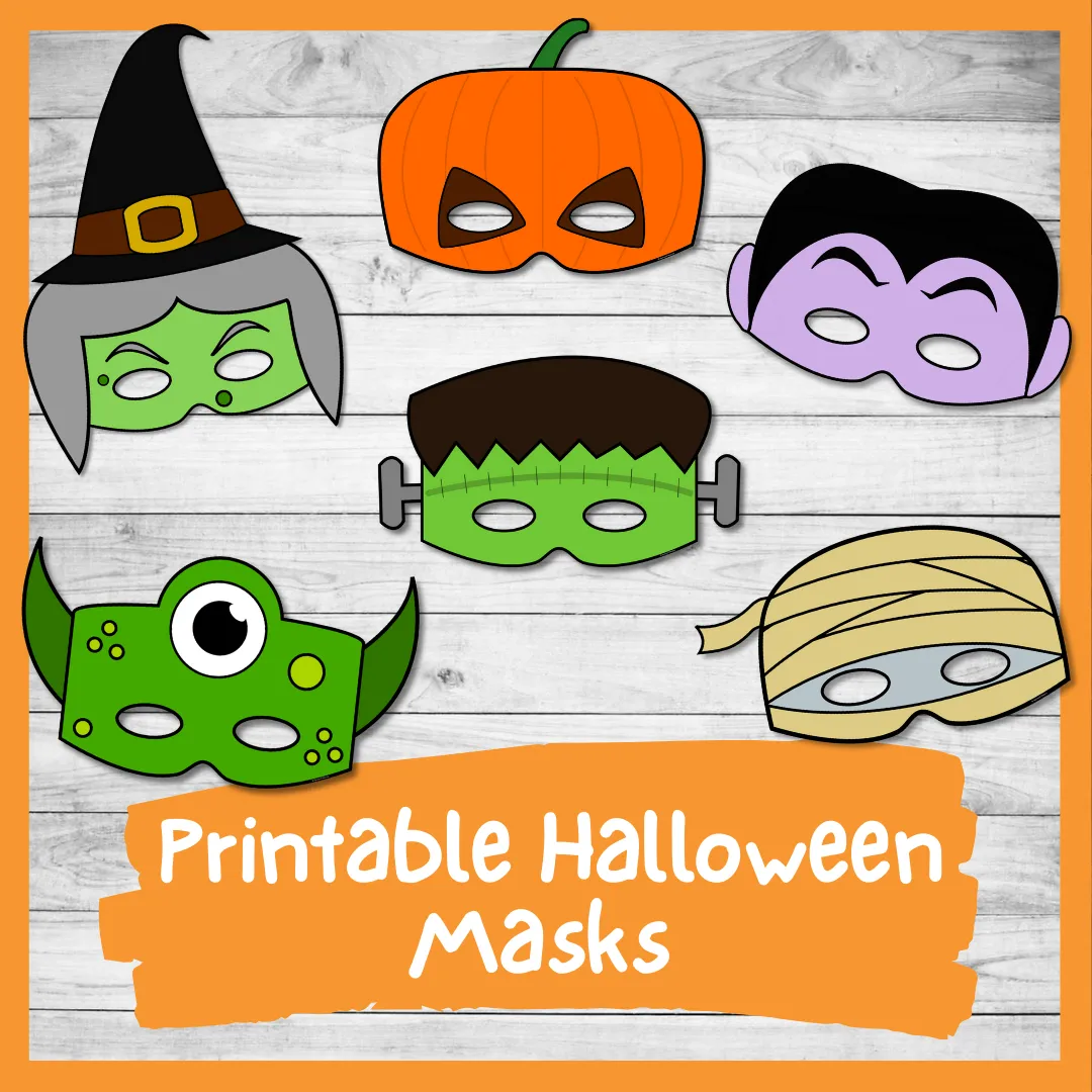 6 Printable Halloween Masks Color And Plain Templates Nurtured Neurons