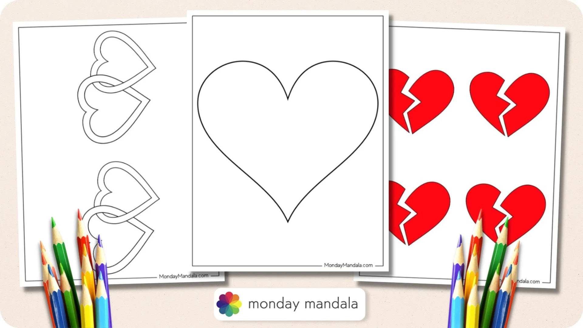 Free Printable Heart Templates Different Sizes Pdf