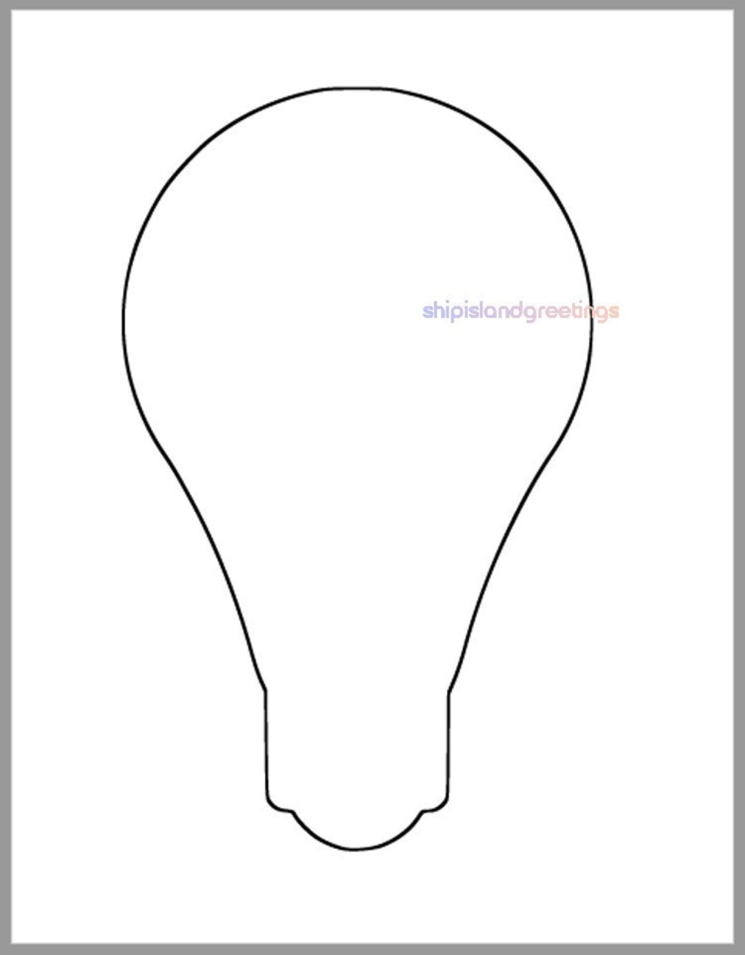 Light Bulb Printable Template