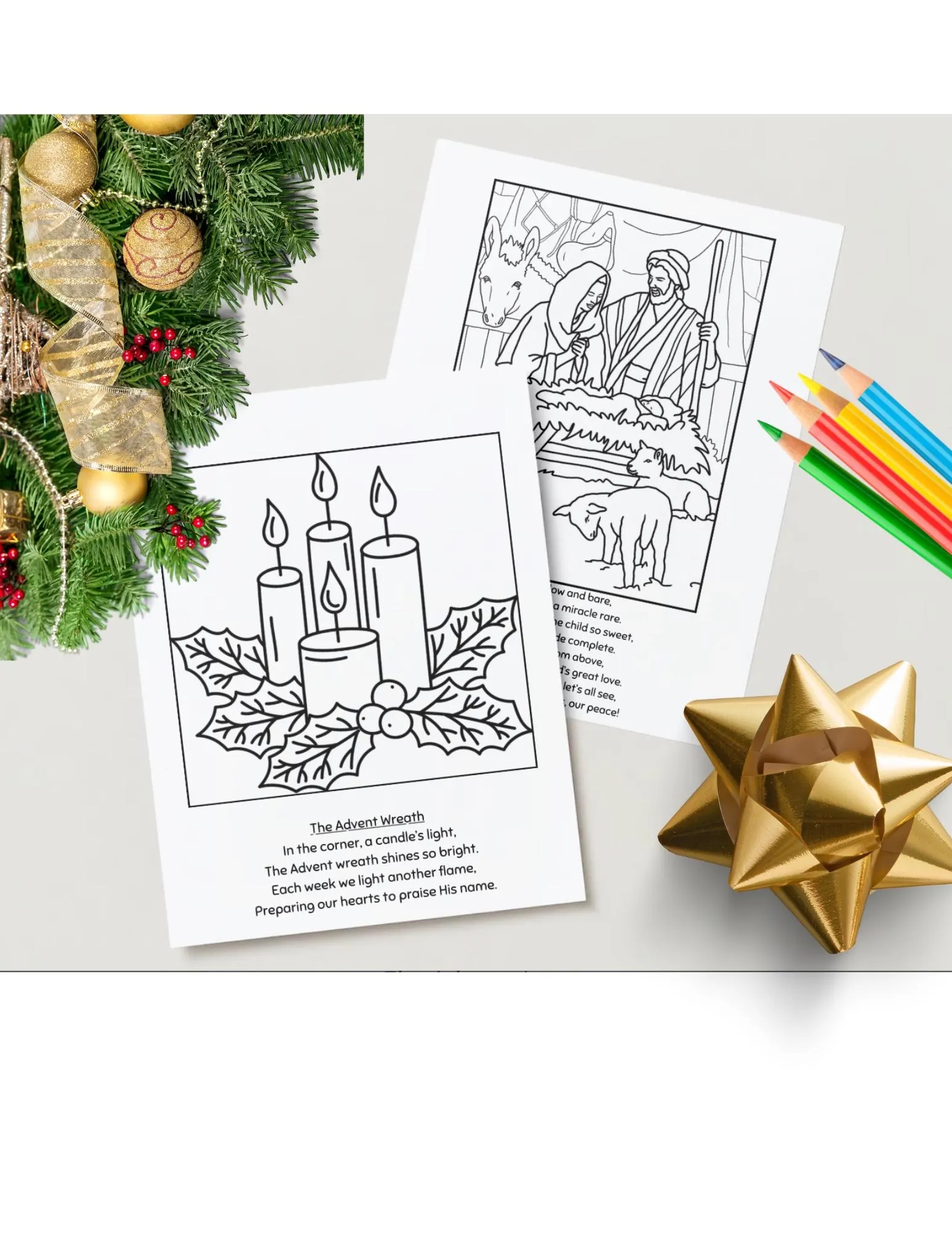 Advent Wreath Template Printable