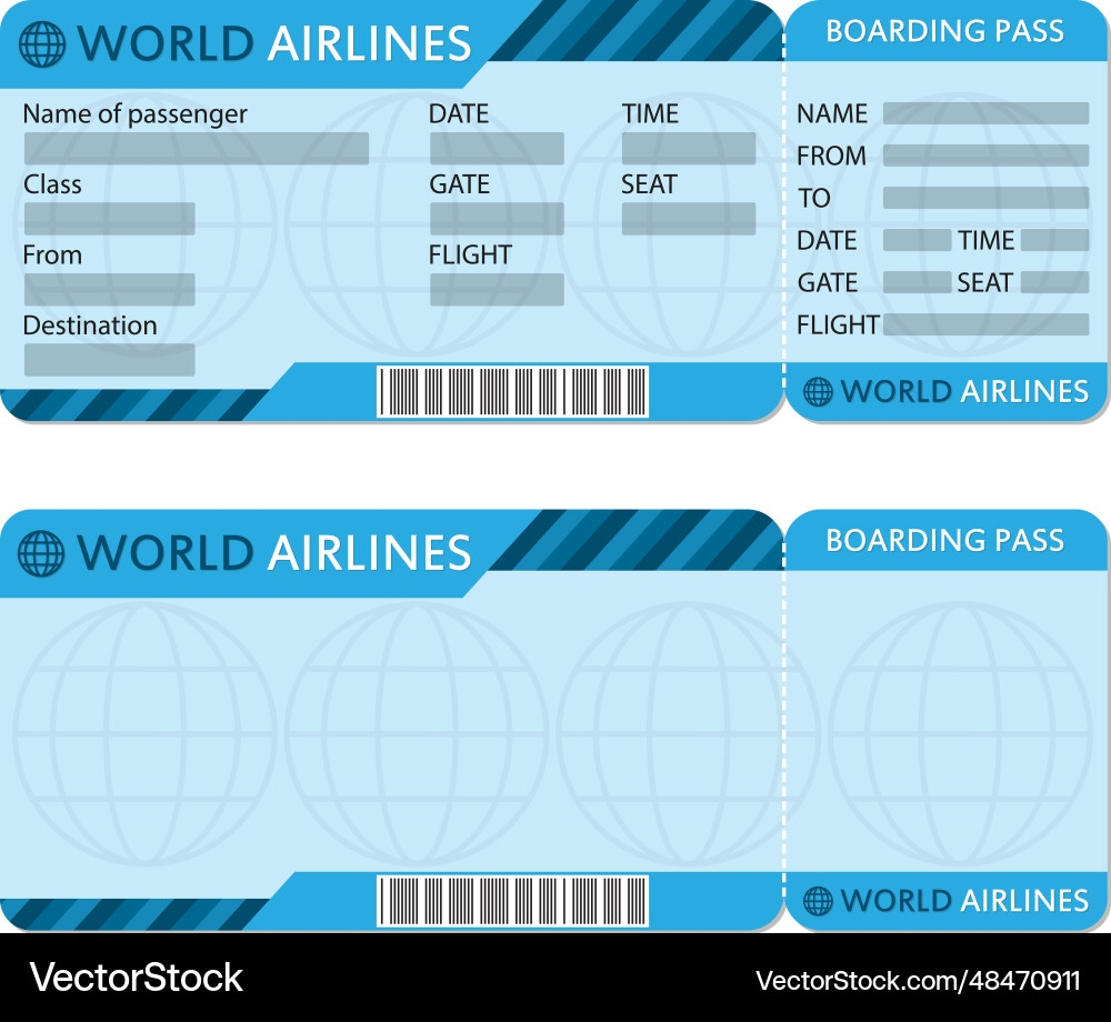 Printable Flight Ticket Template