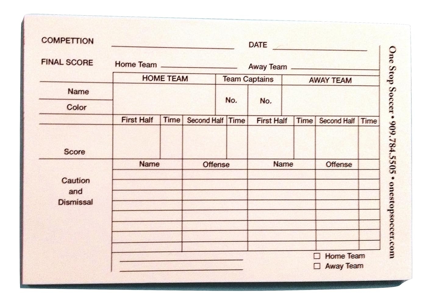 Amazon 1 STOP SOCCER Referee Score Pads 100 Sheets Sports Outdoors