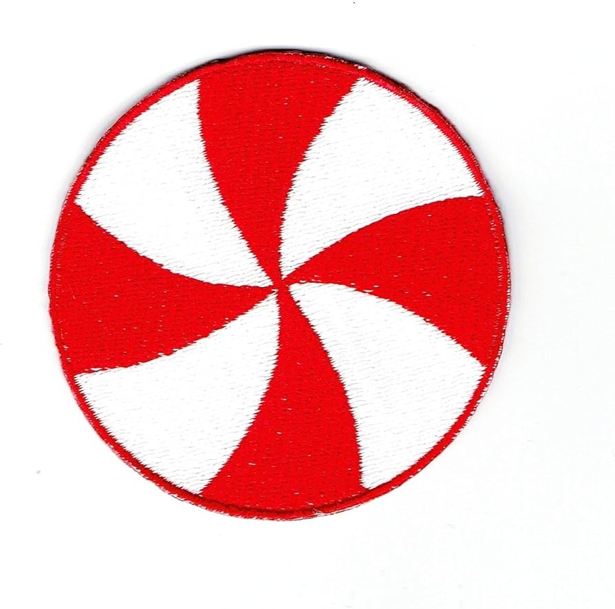 Amazon 3 Inch Red Peppermint Candy Christmas Embroidered Iron On Patch