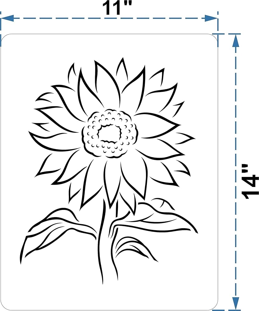 Amazon Barn Star Canvas Stencil For Paint Parties Sunflower Design Reusable Tracing Template Paint And Sip Supplies Traceables