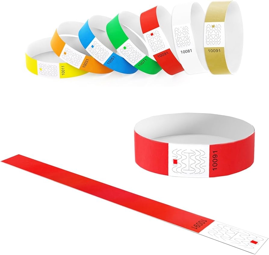 Amazon BKSAI Entry Wristbands Easy DIY Printable Provide Printable Print Template Available Labelling Party Events To Design And Print Yourself Red Pack Of 100 Office Products