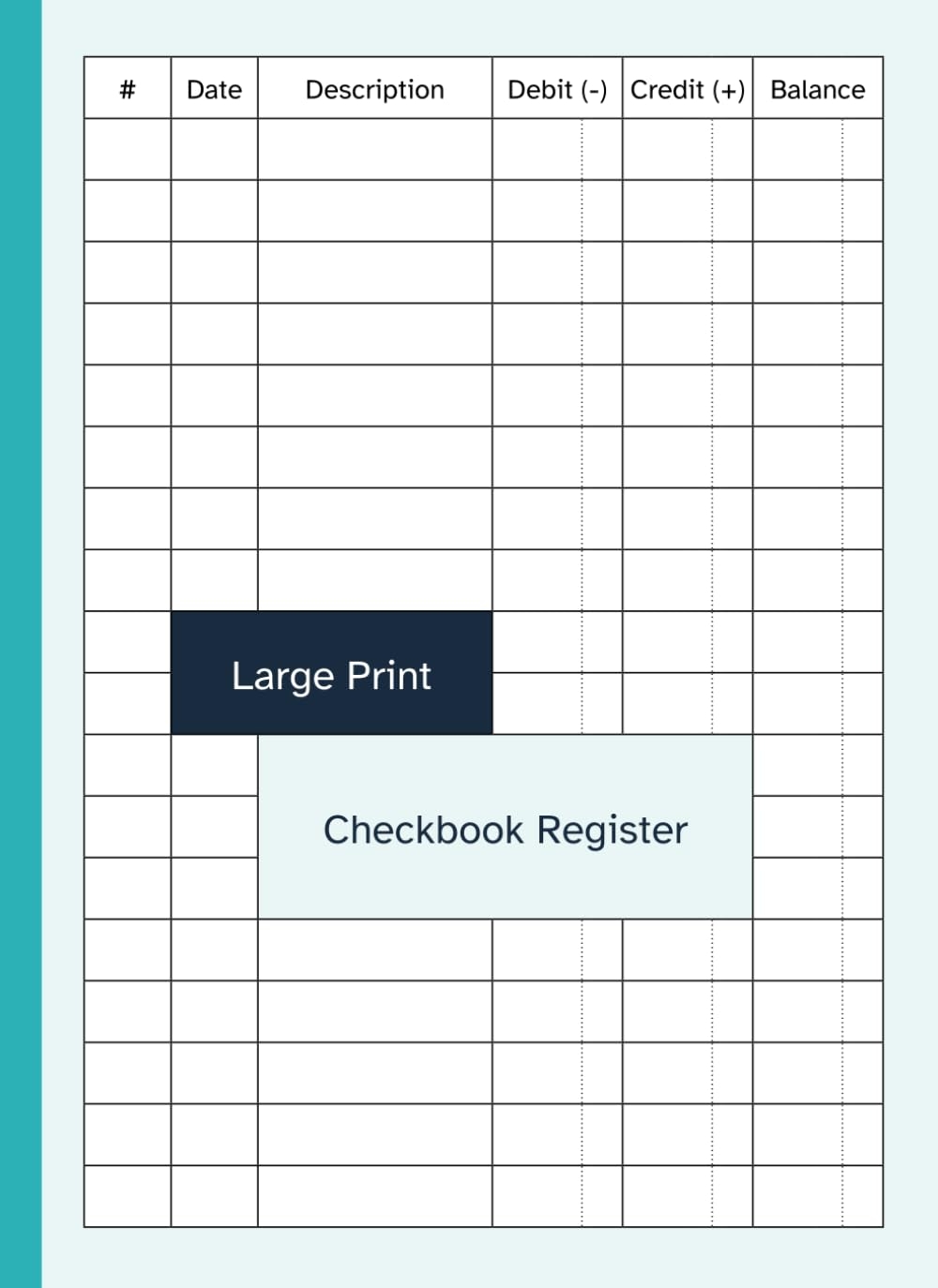 Amazon Large Print Checkbook Register Checking Account Personal Check Book Transaction Ledger Big Format Size 9798535970998 Edgehill Clarence Books