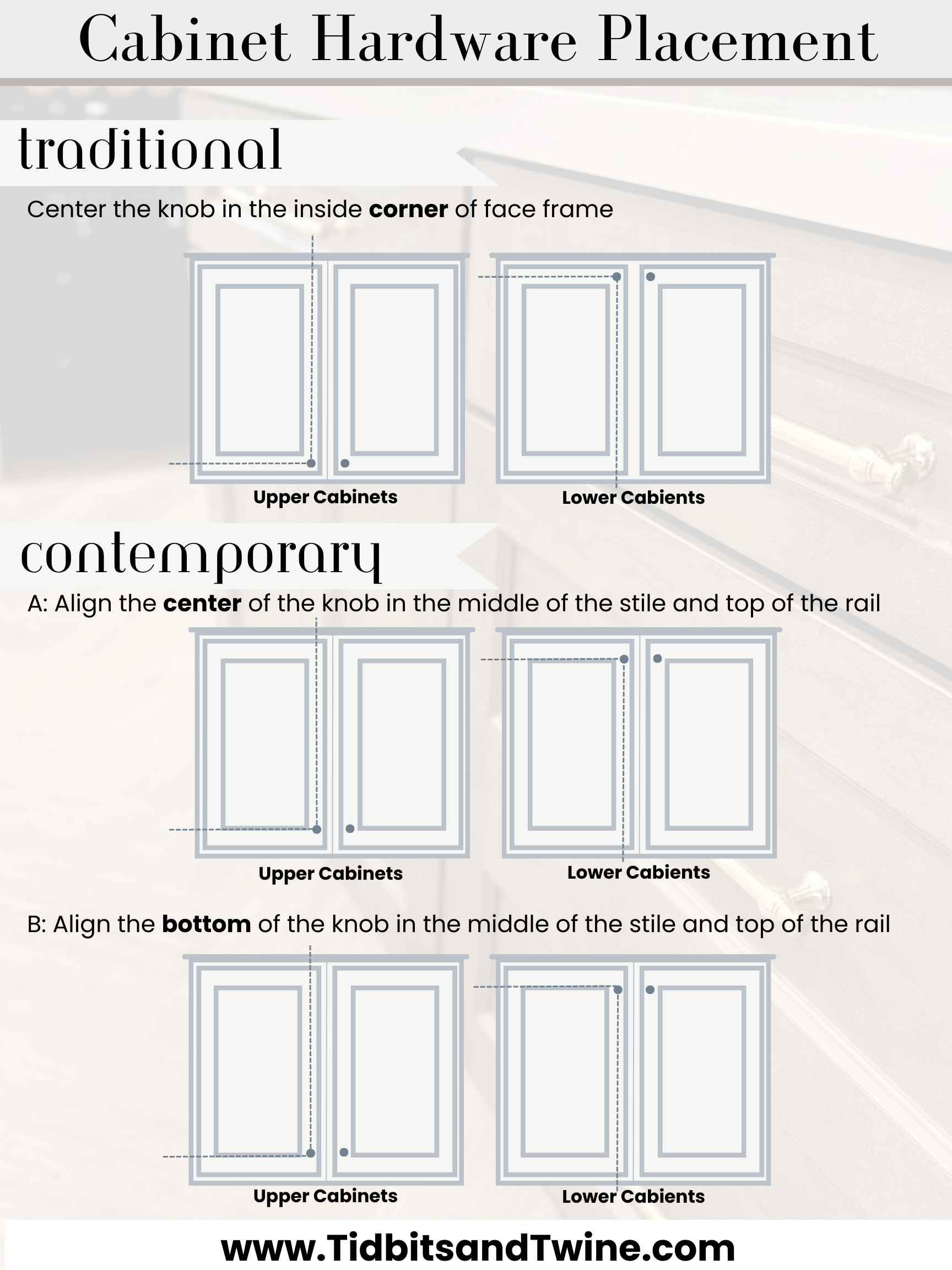 An Easy Cabinet Hardware Placement Guide Tidbits Twine
