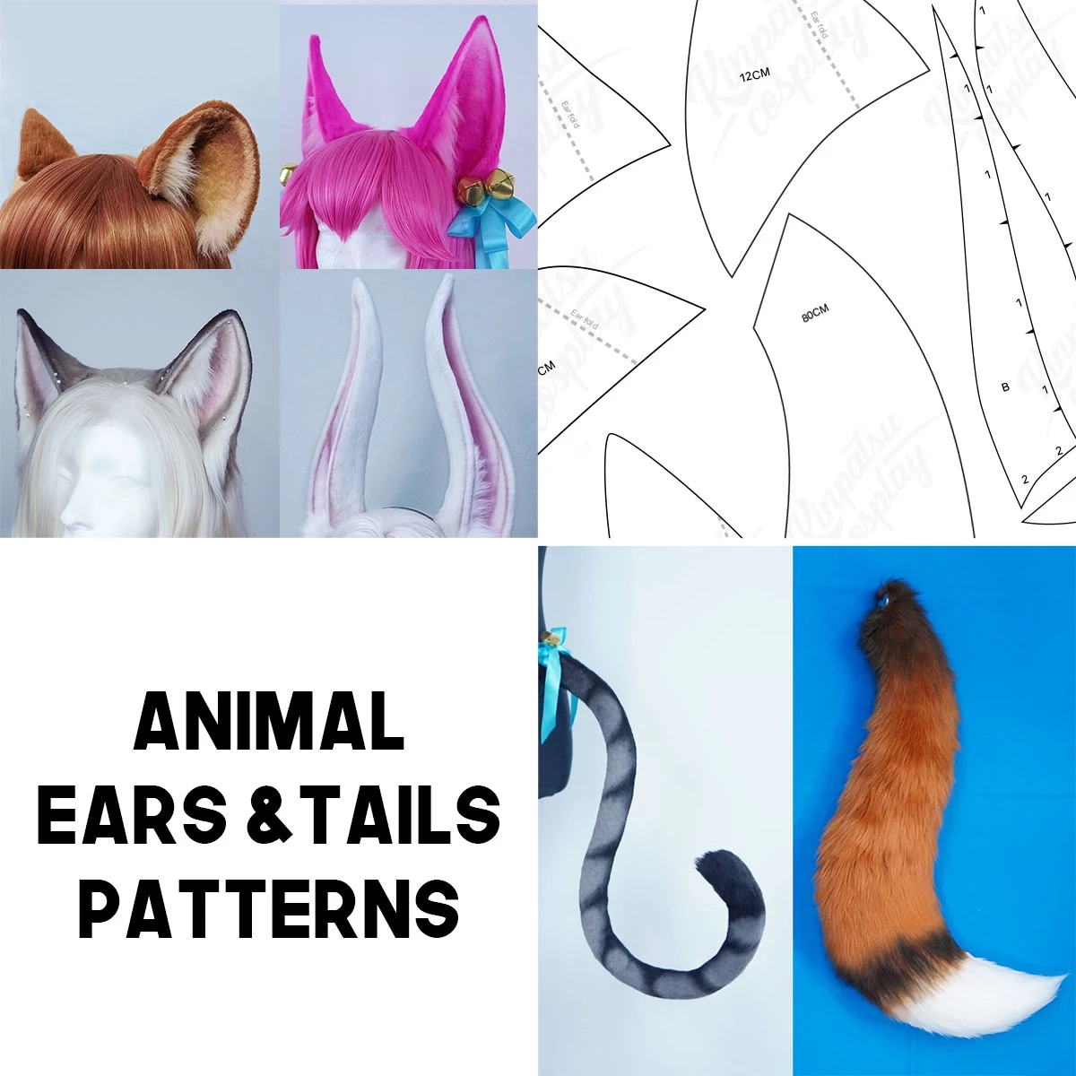 Animal Ears And Tails Patterns DIGITAL DOWNLOAD Kinpatsu Cosplay