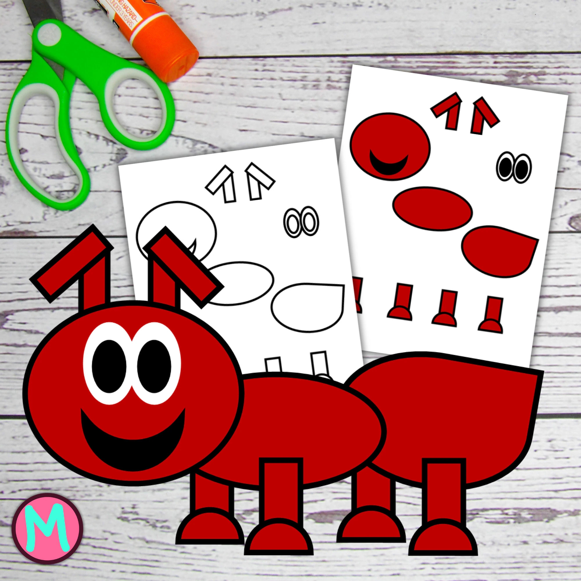 Ant Craft Template For Preschool Kindergarten Elementary And Homeschool Simple Printable Cut And Glue Craft Bug Craft Etsy