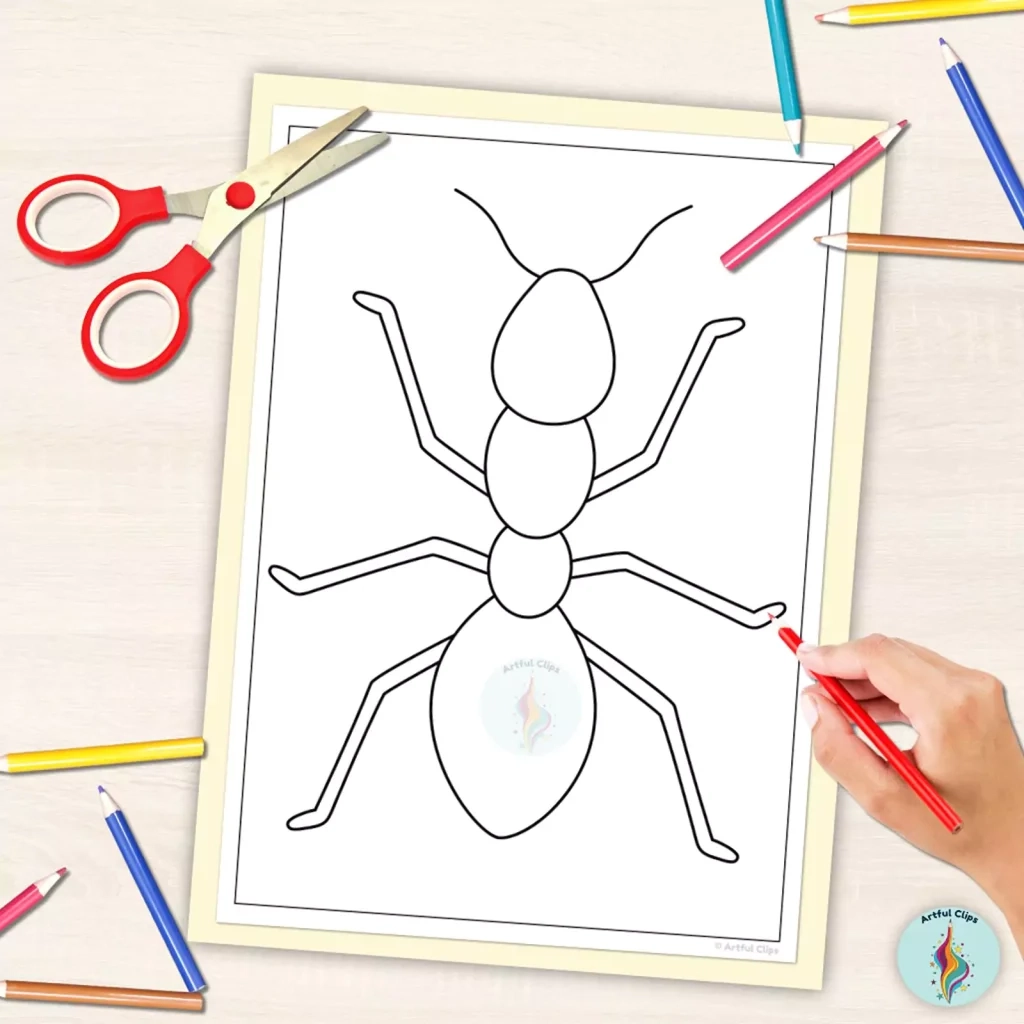 Ant Template Set Printable Black And White Outlines