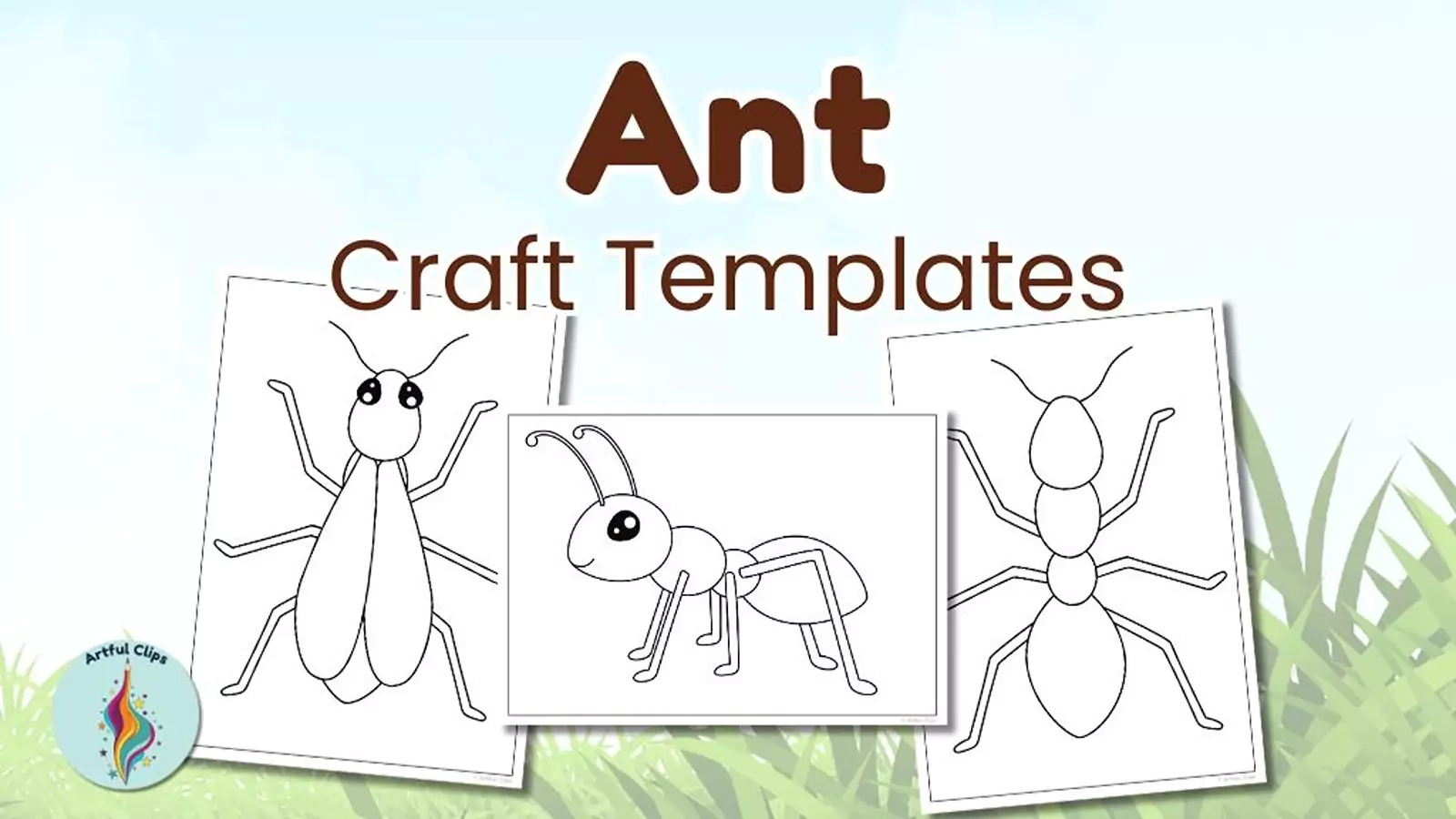 Ant Template Set Printable Black And White Outlines