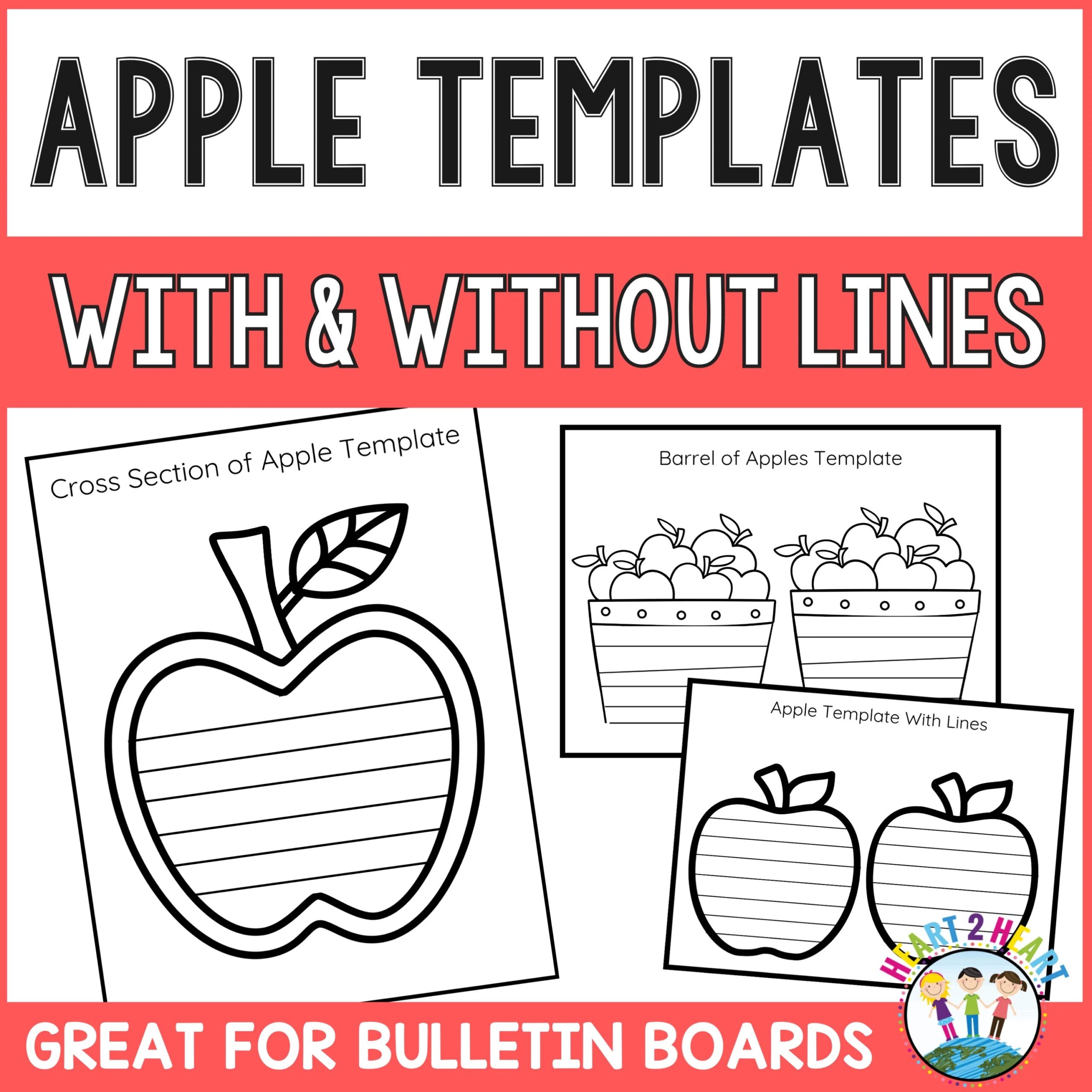 Apple Template Printable Apples For Crafts Apple Outline Template Apple Activities For Kids DIY Apples Craft U0026 To Color Apple Theme Crafts Etsy