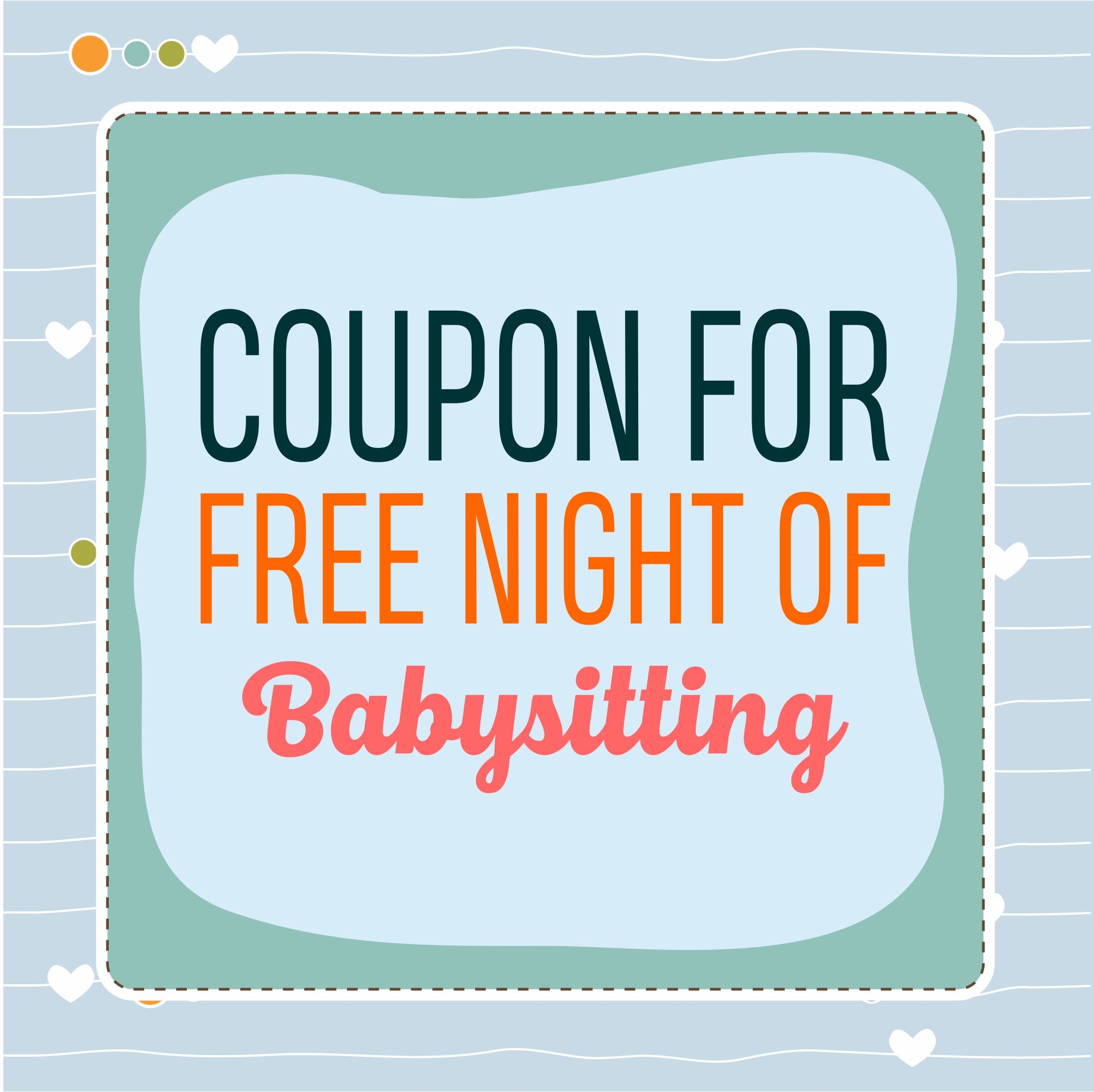 Babysitting Voucher Template 10 Free PDF Printables Printablee
