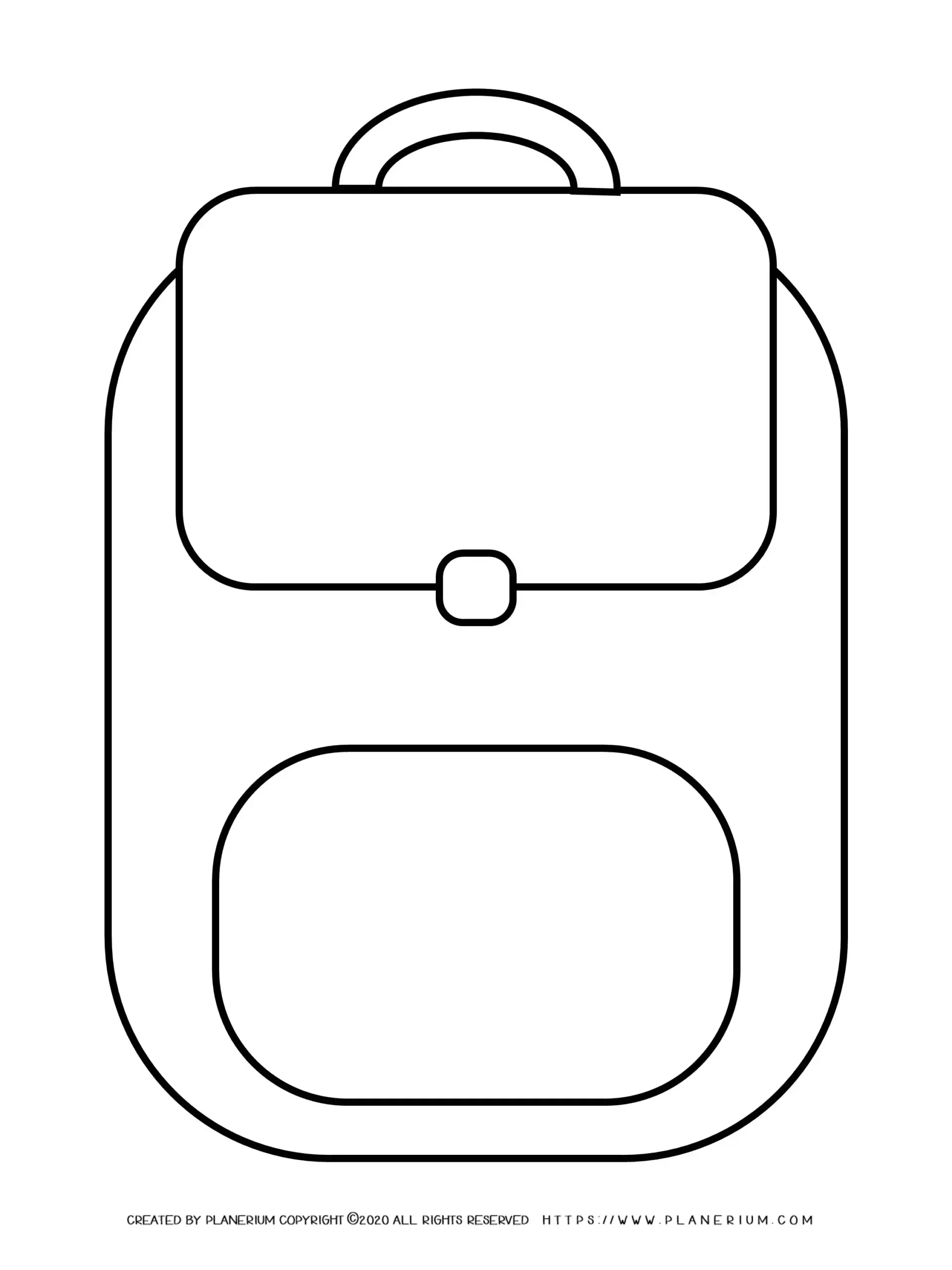 Back To School Coloring Page School Backpack Planerium