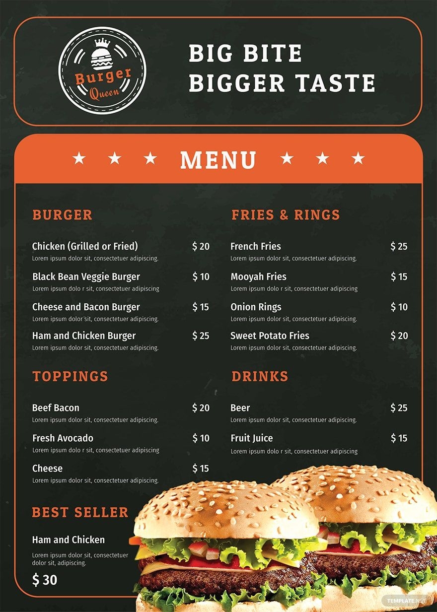 Printable Burger Template
