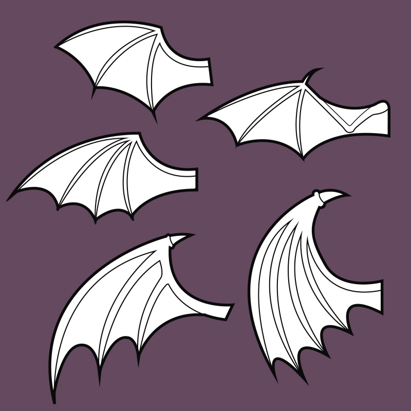 Bat Wings Template Collection 5 Wing Shapes Pretzl Cosplay