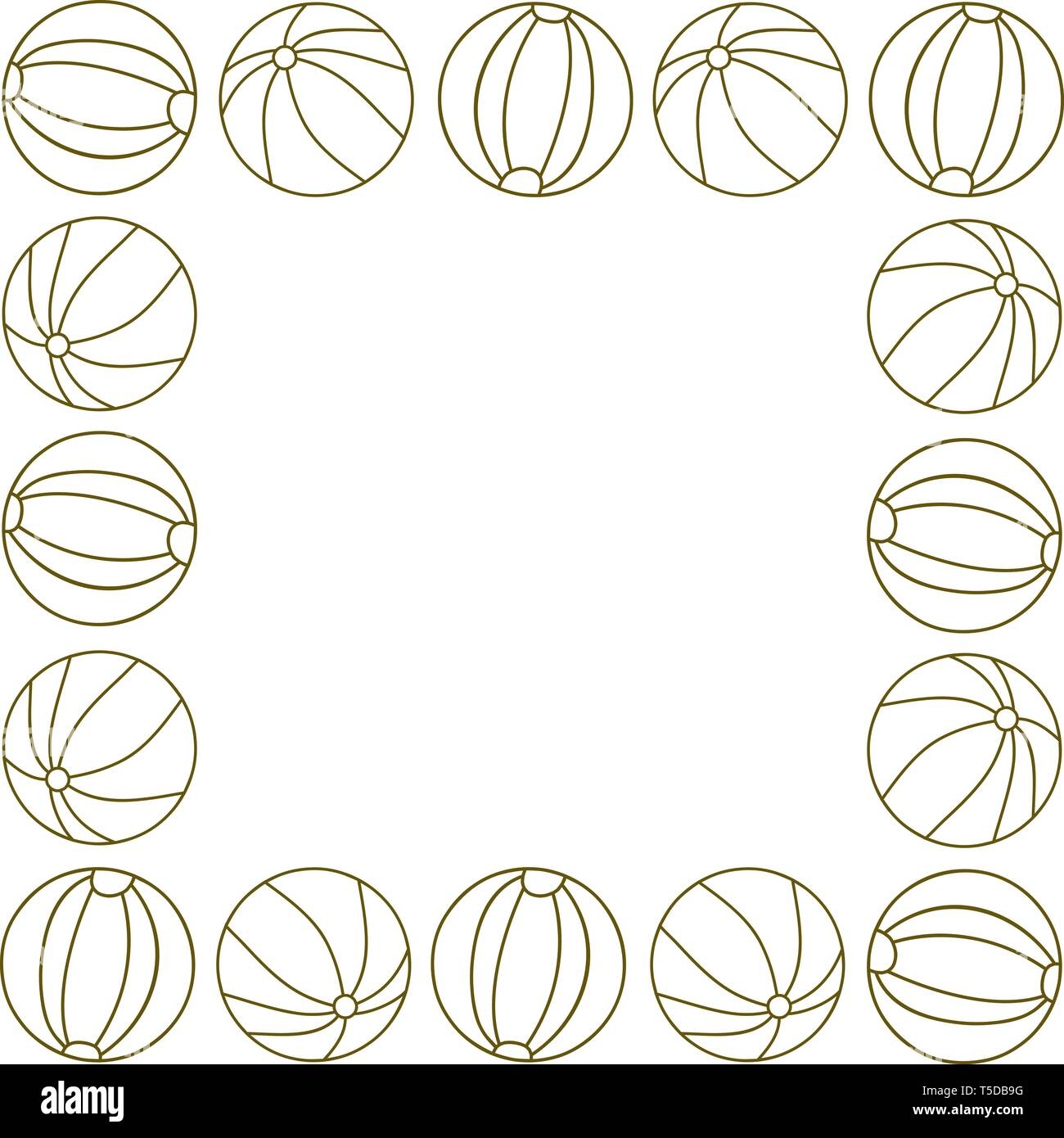 Beach Ball Frame Empty Template Vector Stock Vector Image Art Alamy