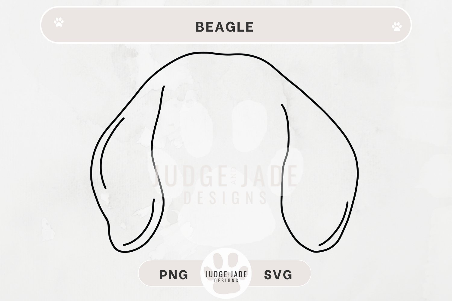 Beagle Dog Ear Outline Svg