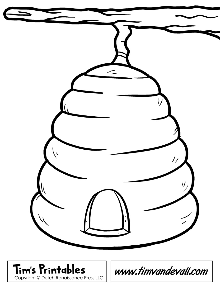 Beehive Template Beehive Coloring Page