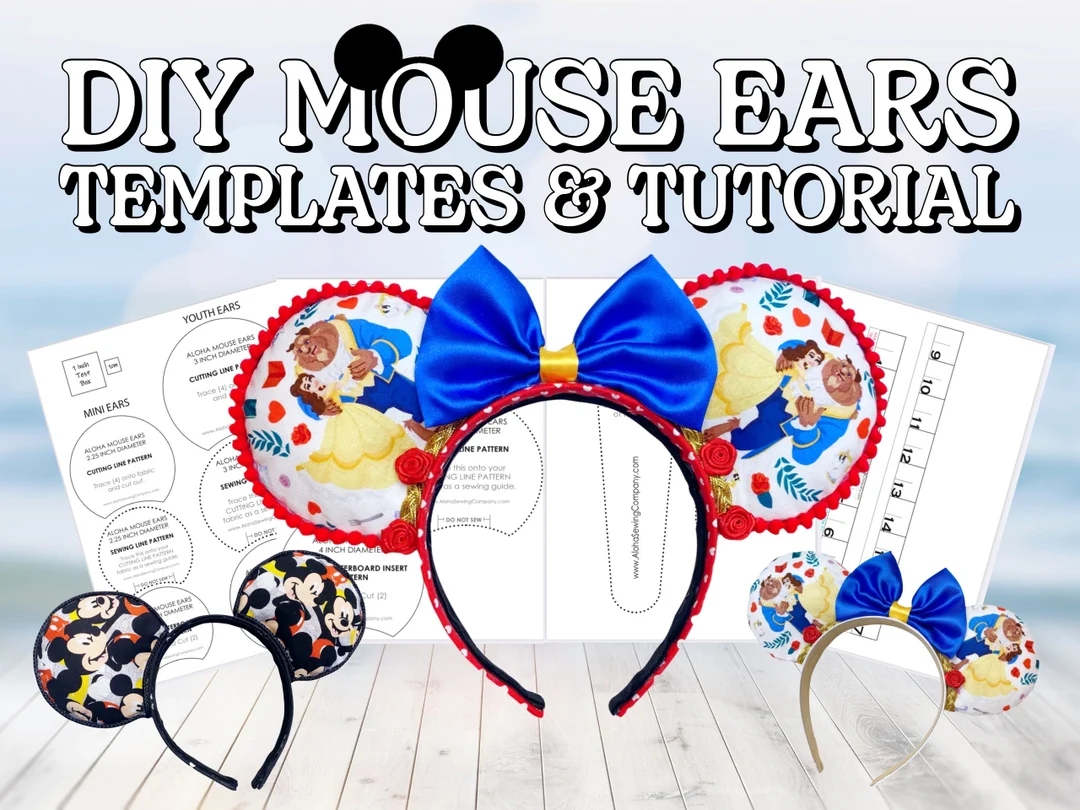 BESTSELLER Mouse Ears Sewing Pattern Template Video Tutorial PDF Printable Templates Easy DIY Instant Download Instructions Etsy