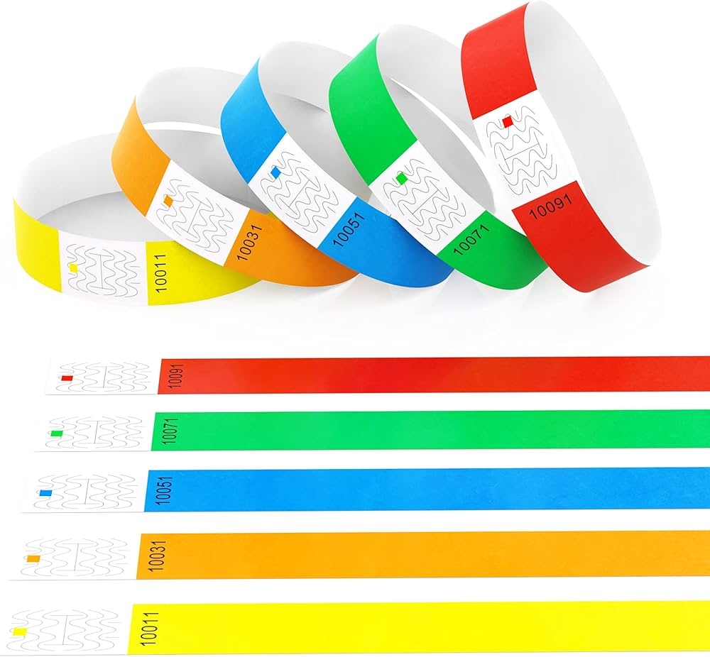 BKSAI Tyvek Entry Wristbands Control Band DIN A4 Printable Print Template Available Labelling Party Events To Design And Print Yourself Party Pack Pack Of 100 Amazon ae Office Products