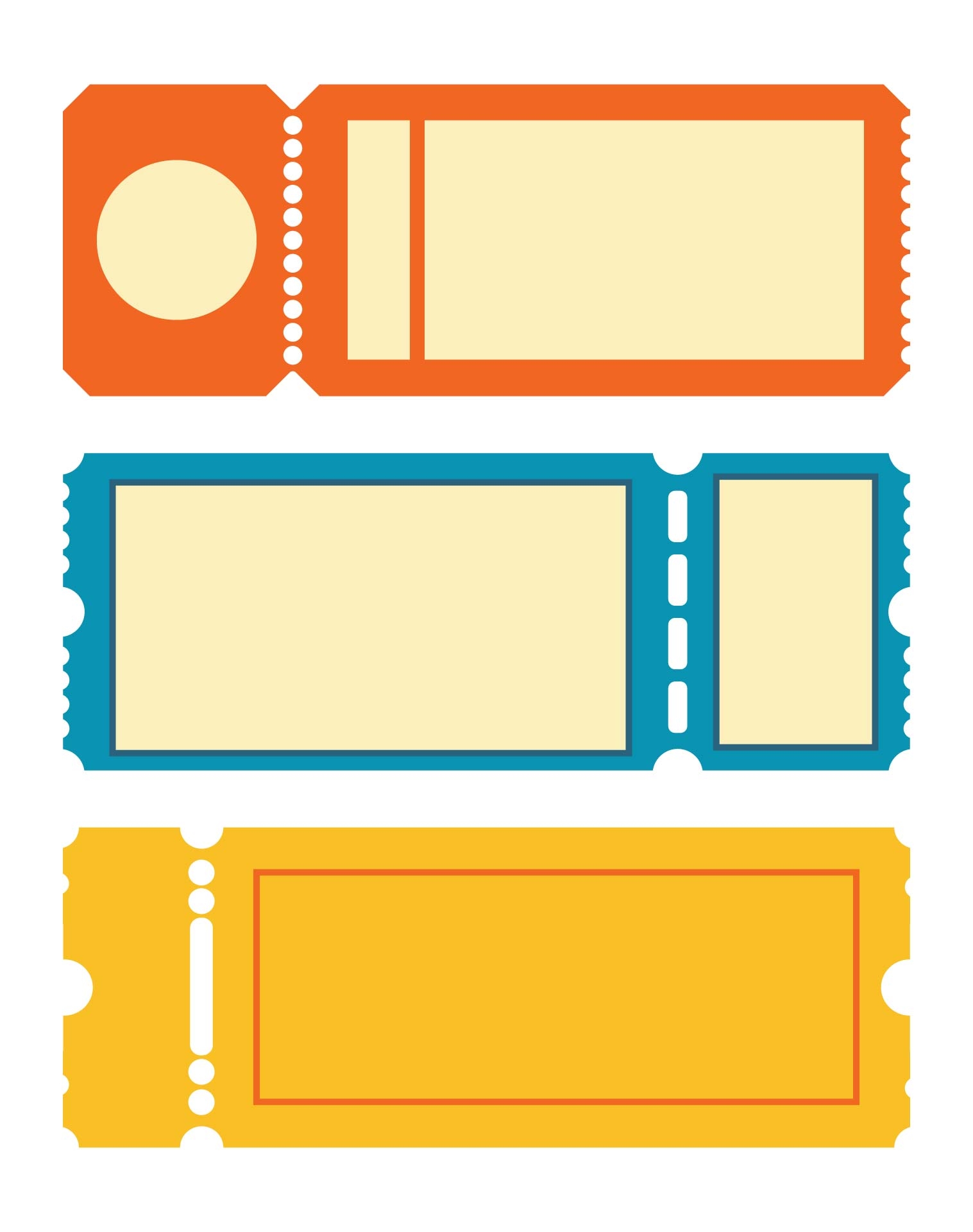 Free Printable Tickets Template