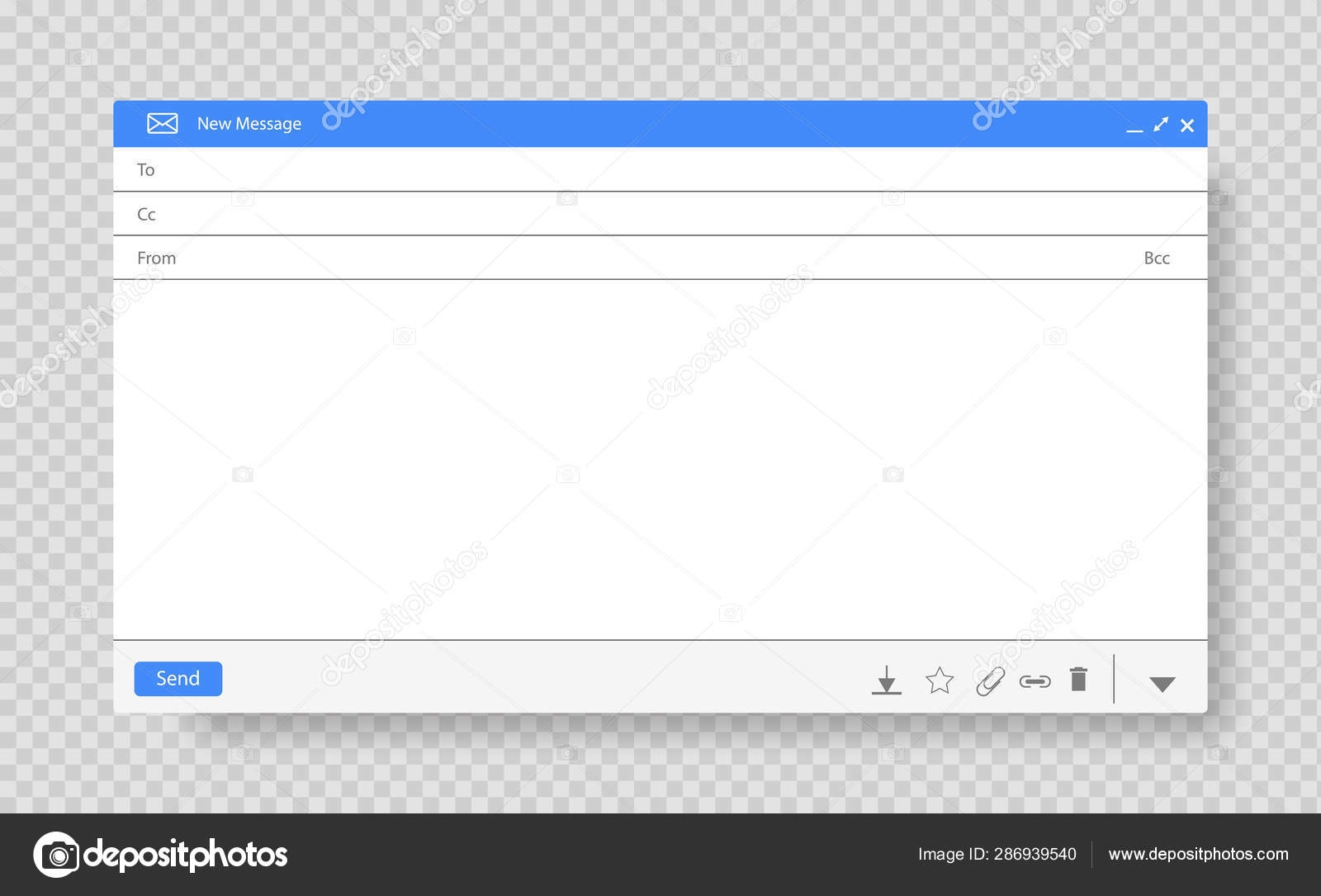 Blank Window Of E mail Template Vector Illustration E mail Blank 