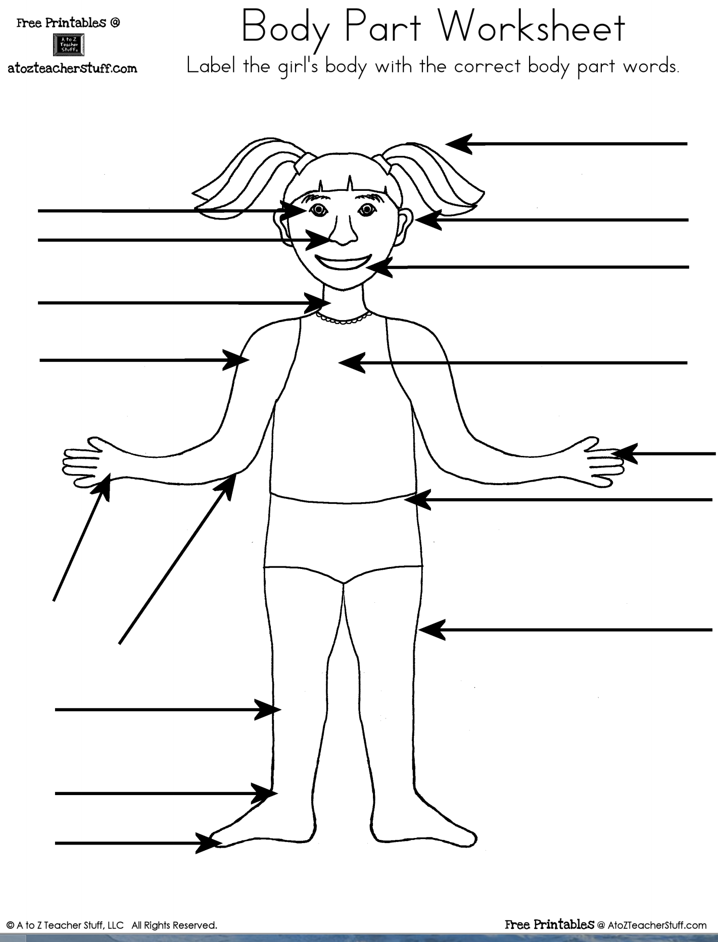 Body Part Worksheet Boy And Girl A To Z Teacher Stuff Printable Pages And Worksheets