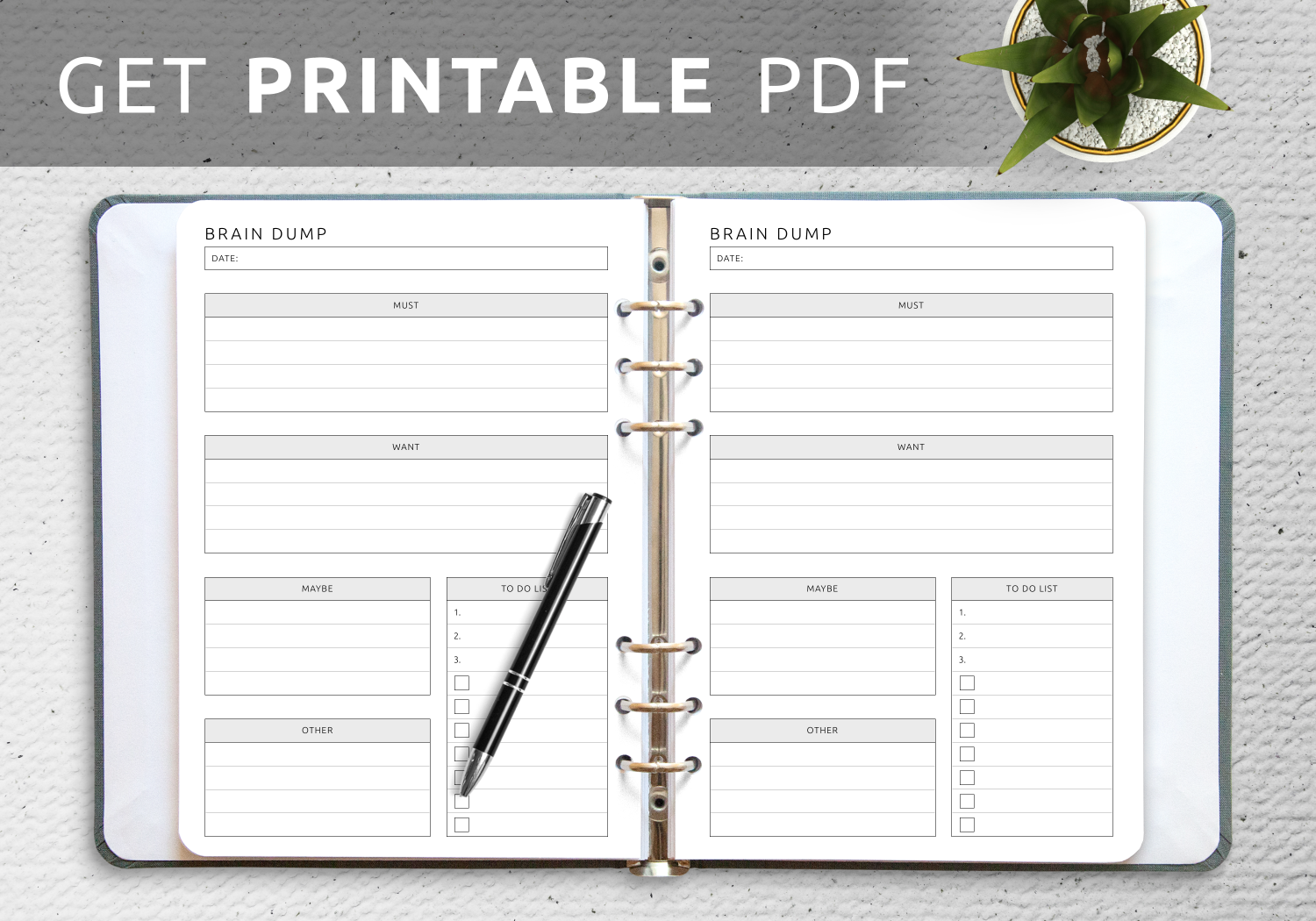 Free Printable Brain Dump Template