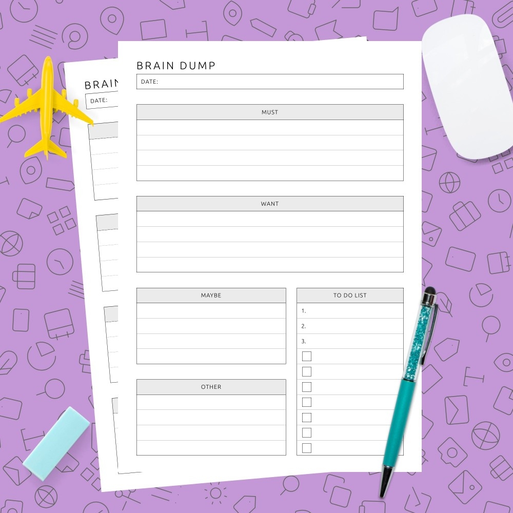Brain Dump Template Template Printable PDF