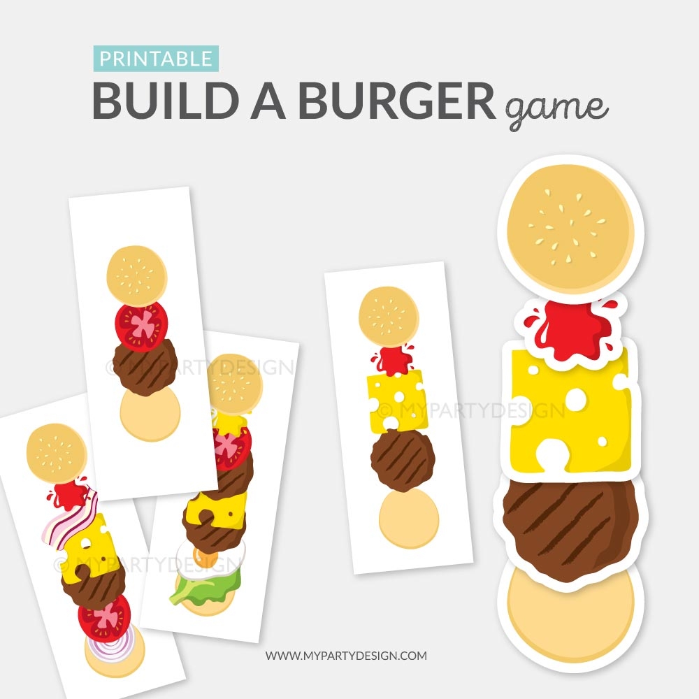 Build A Burger Game Printable PDF My Party Design