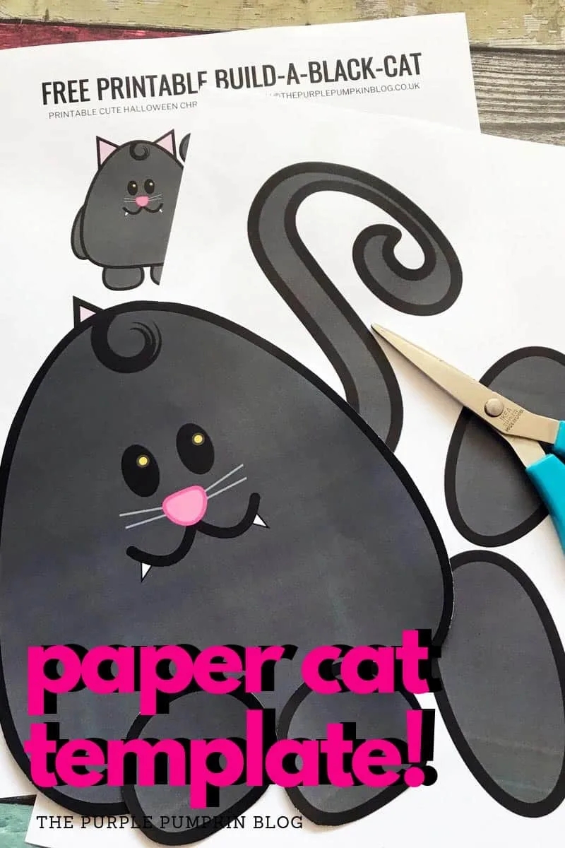 Build a Cat Free Printable Halloween Paper Cat Template Craft