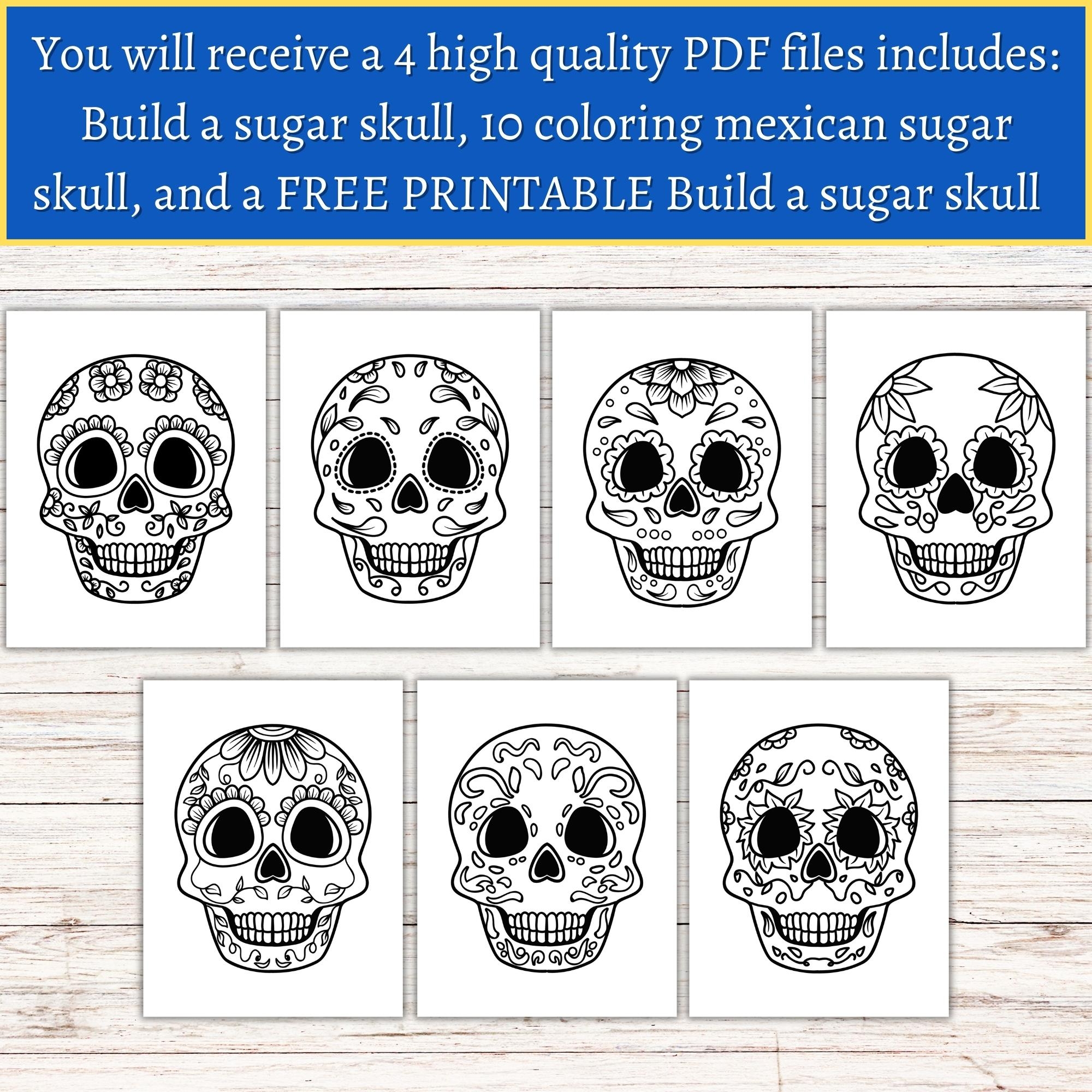 BUNDLE Build A Sugar Skull Color Mexican Calavera Build Skeleton Dia De Los Muertos Crafts Made By Teachers