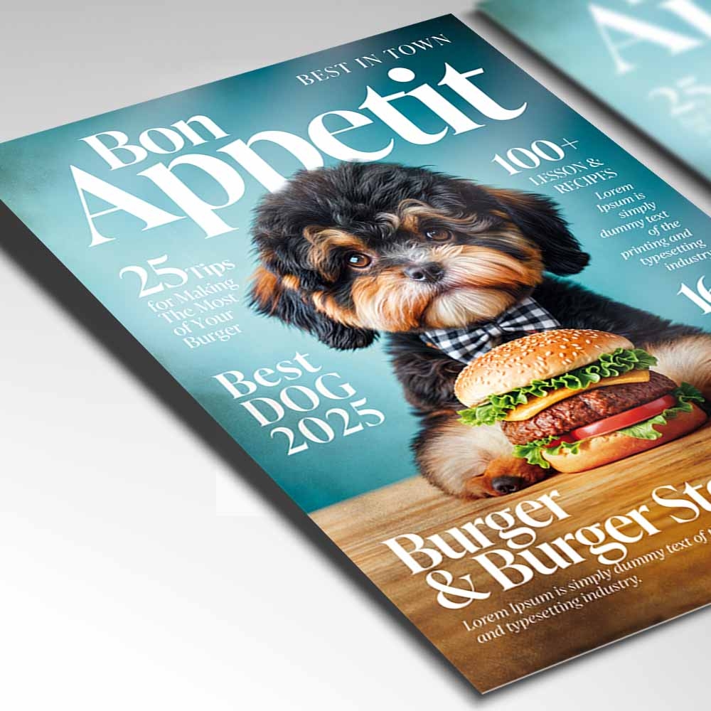Burger Event Magazine PSD Template PSDmarket