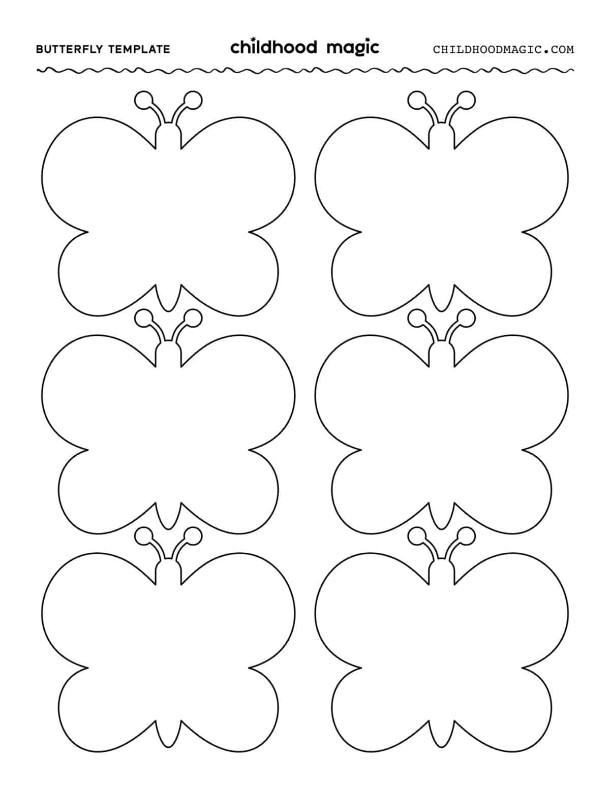 Butterfly Template Childhood Magic