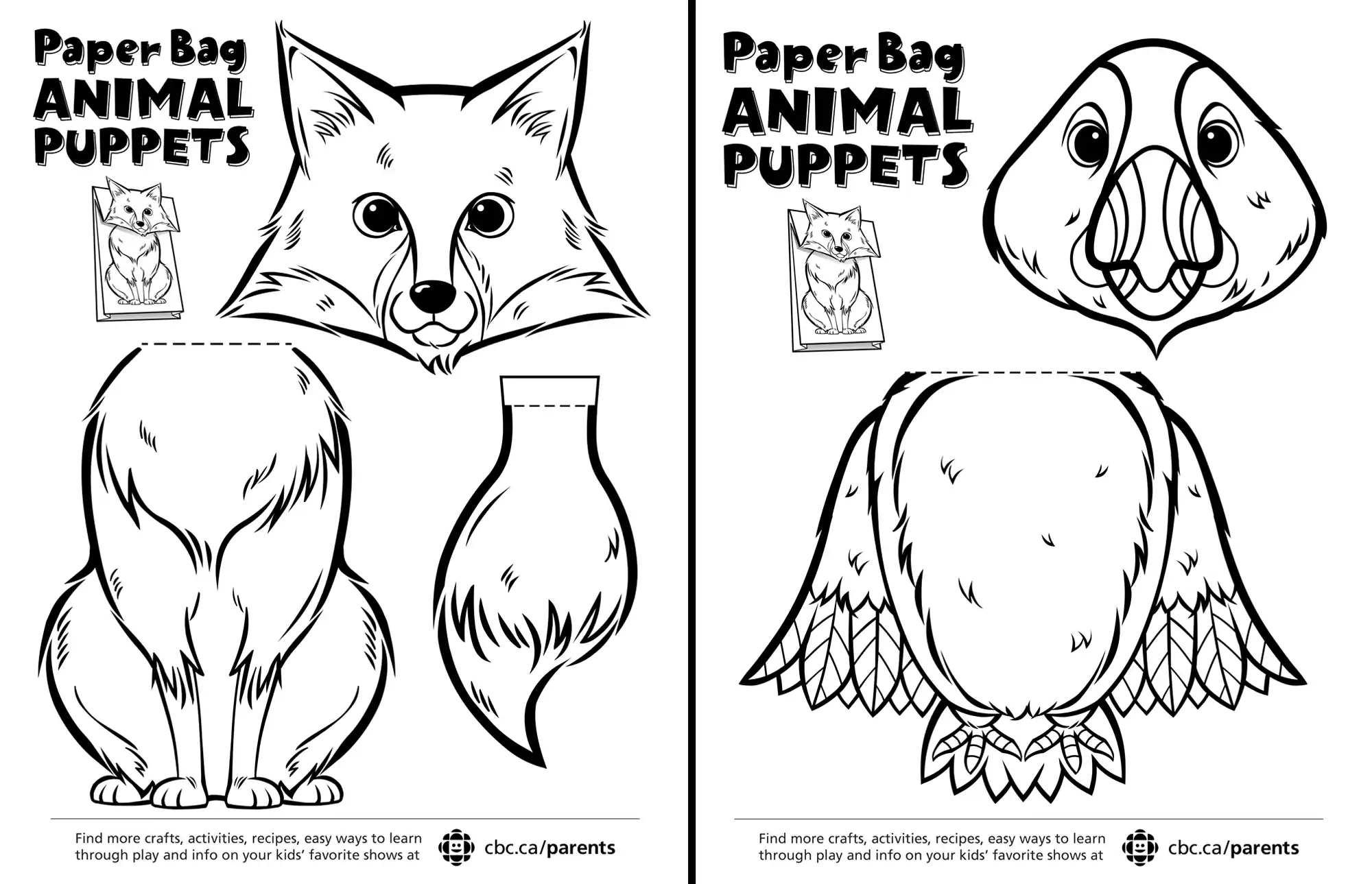 Free Printable Paper Puppet Templates