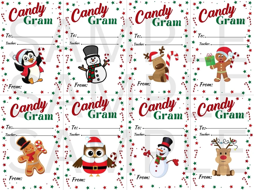 Free Printable Christmas Candy Gram Template