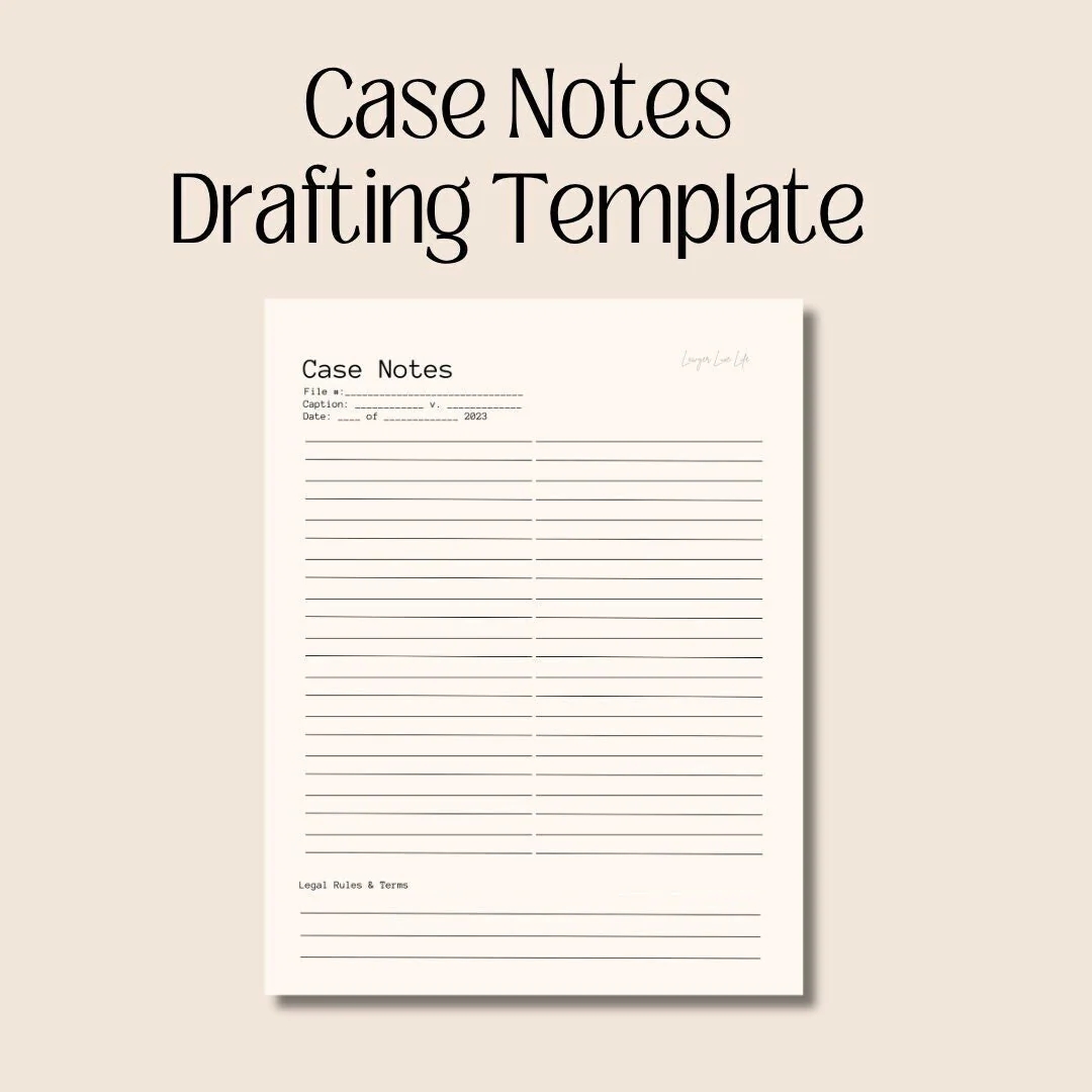 Printable Trial Notebook Template