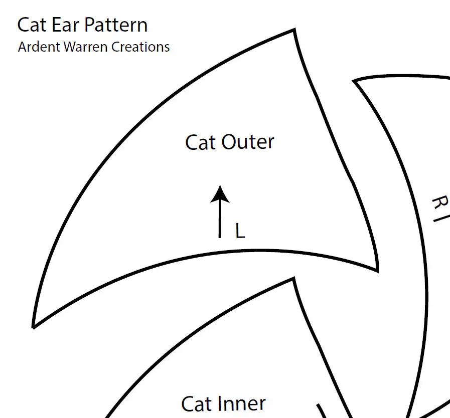 Cat Ear Pattern For Making Faux Fur Costume Ears Etsy
