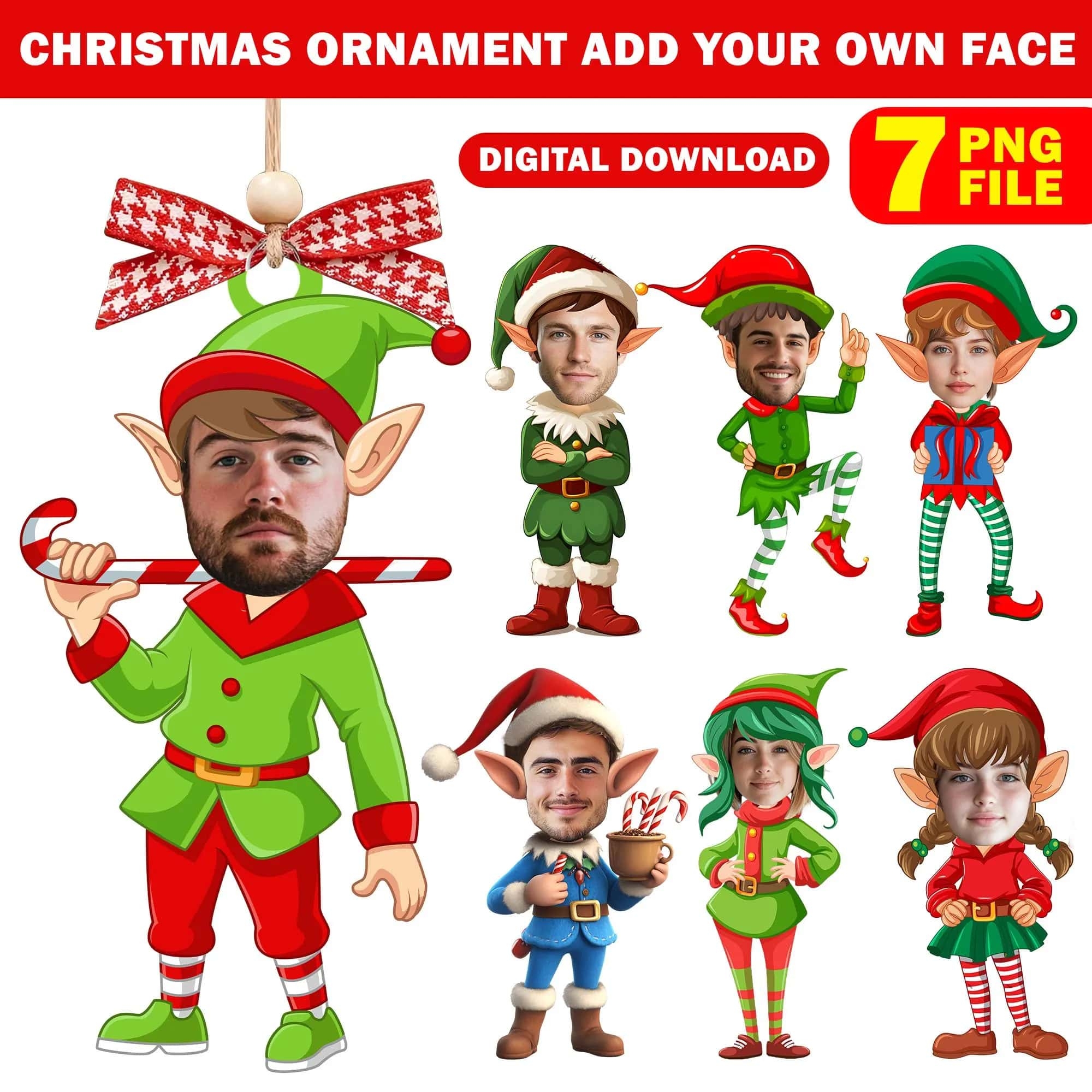 Christmas Add Your Own Custom Photo Face Ornament