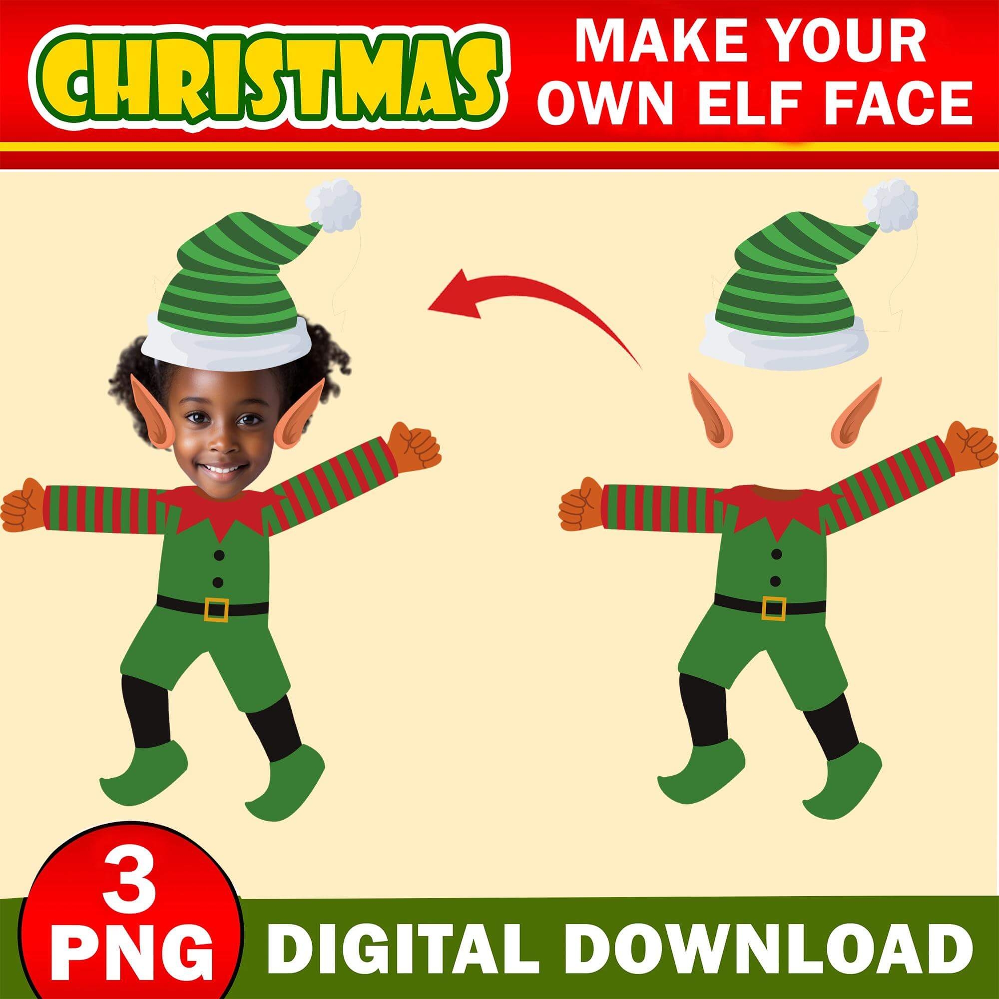 Printable Elf Face Template
