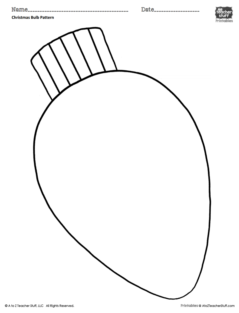 Christmas Bulb Coloring Pattern Or Coloring Sheet A To Z Teacher Stuff Printable Pages And Worksheets