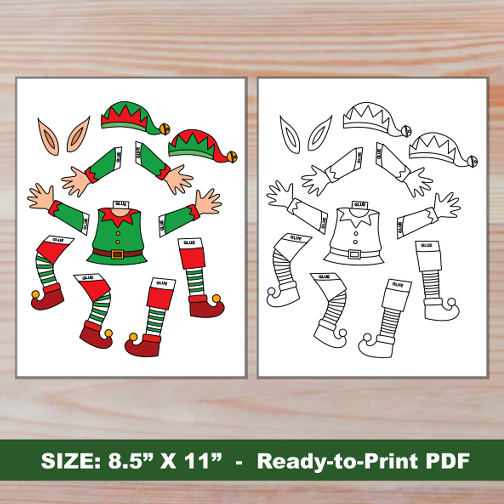 Christmas Craft For Kids Elf YourSelf DIY Christmas Paper Craft Add Your Own Photo Picture Christmas Decor Elf Party Elf Photo Craft Classful