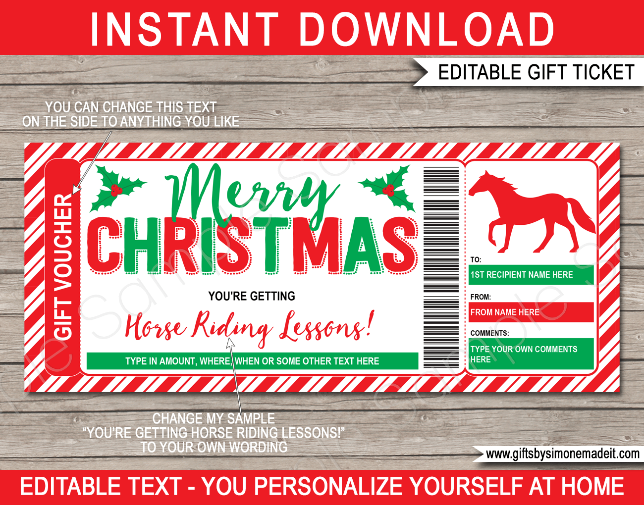 Free Printable Horse Riding Voucher Template